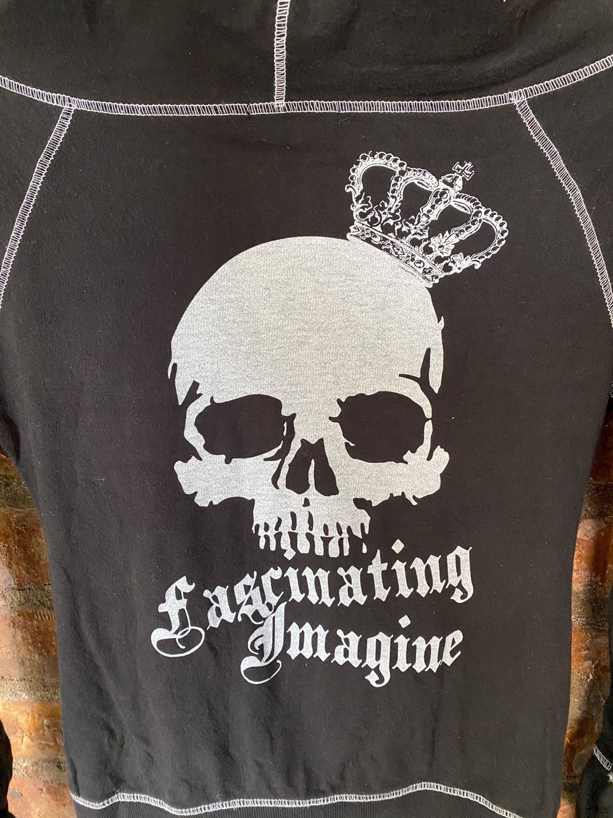 Japanese Brand Vtg Real Mars Japan Punk Skull contra Stitch bono hoodie Size XS / US 0-2 / IT 36-38 - 10 Thumbnail