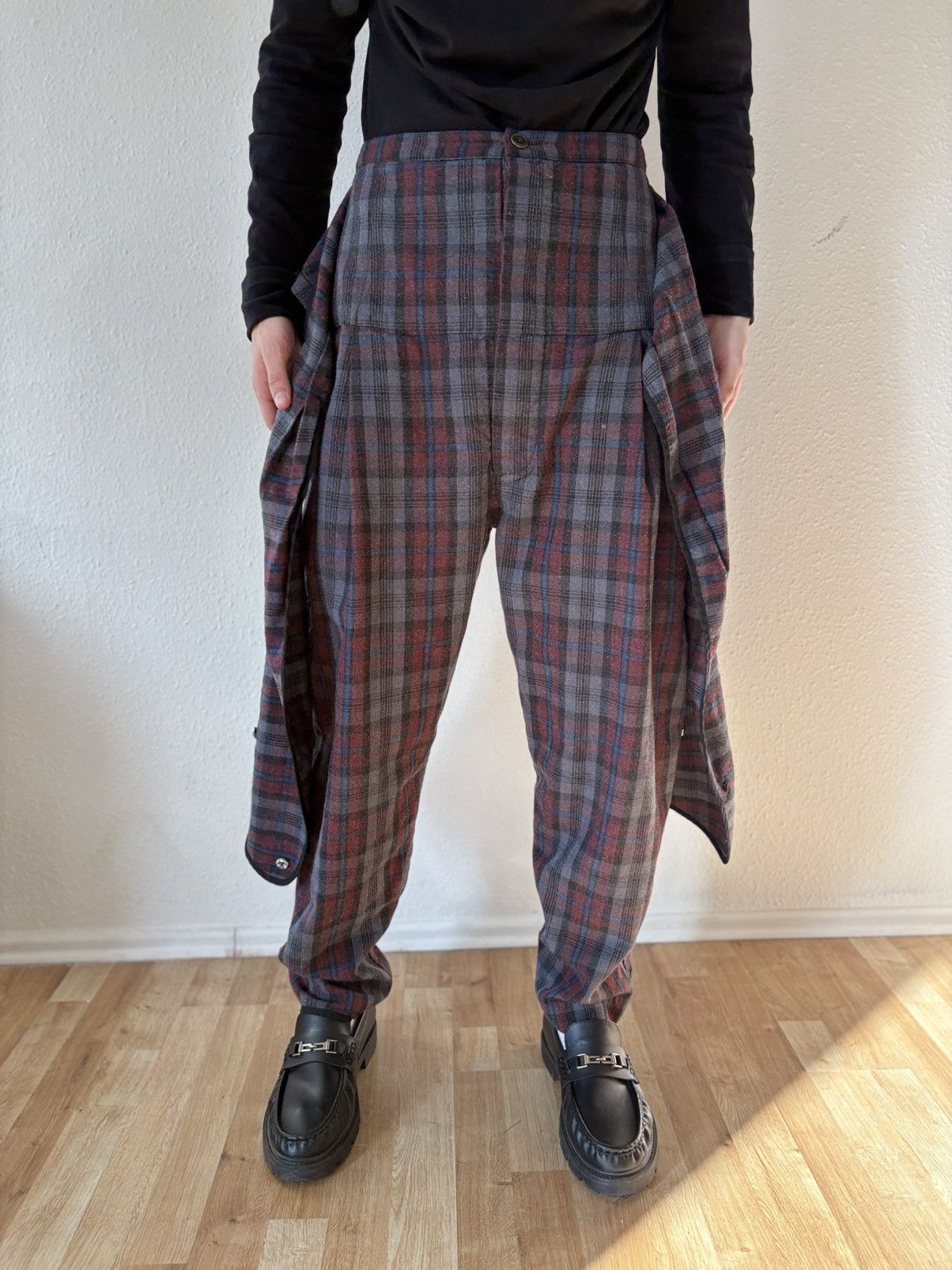 Henrik Vibskov 00s Vintage Henrik Vibskov Retro Plaid Trousers Pants Y2K Size US 35 - 7 Thumbnail