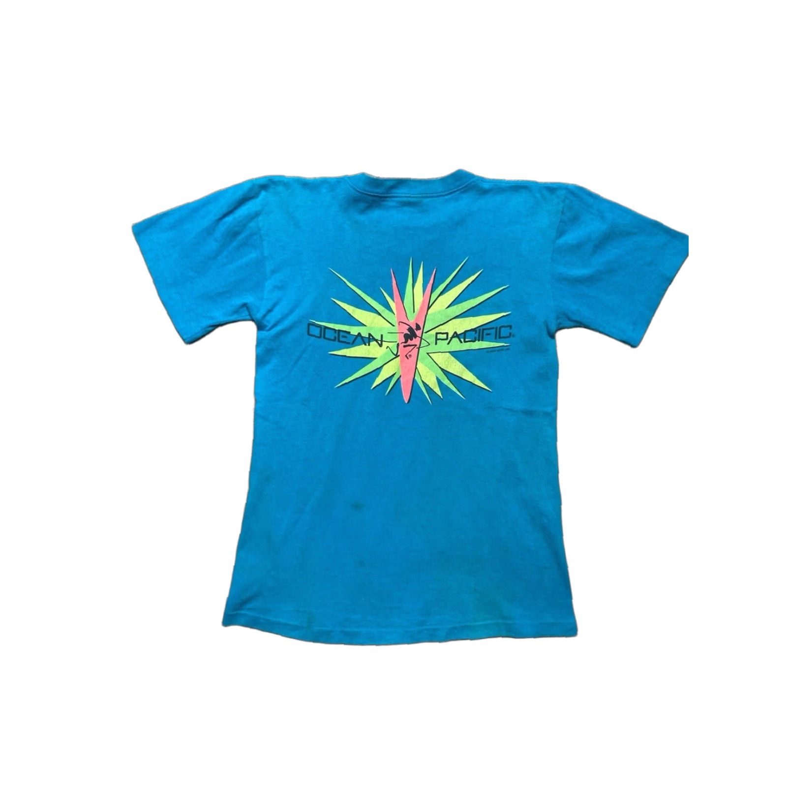 Ocean Pacific VINTAGE Ocean Pacific 90s T-Shirt Mens Graphic Surf Skate OP Single Stitch Teal Small Size US S / EU 44-46 / 1 - 1 Thumbnail
