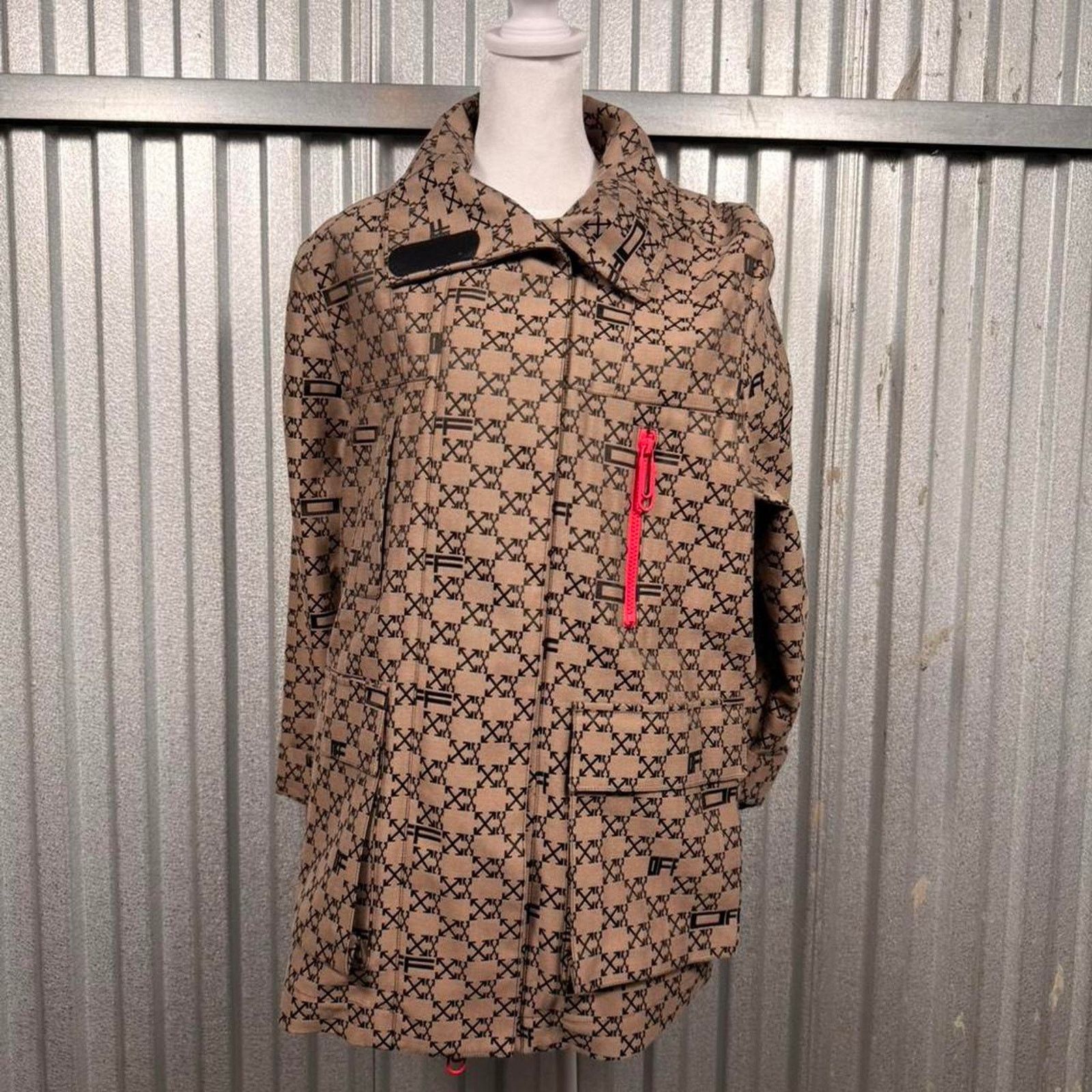 Off-White Off white brown trench coat Size L / US 10 / IT 46 - 1 Thumbnail