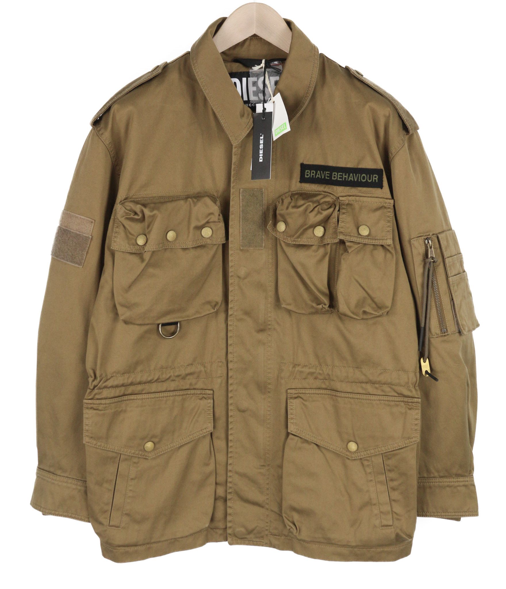 Diesel J-LOYD M Brown Drawstring Waist Zip Logo Jacket 40020 Size US M / EU 48-50 / 2 - 1 Thumbnail