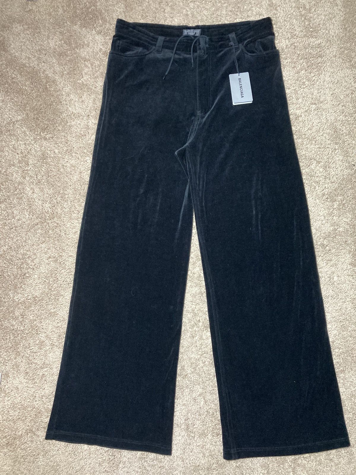 Balenciaga New 2022 Balenciaga Velvet Wide Leg Sweats Jean Velour Demna Size US 32 / EU 48 - 2 Thumbnail