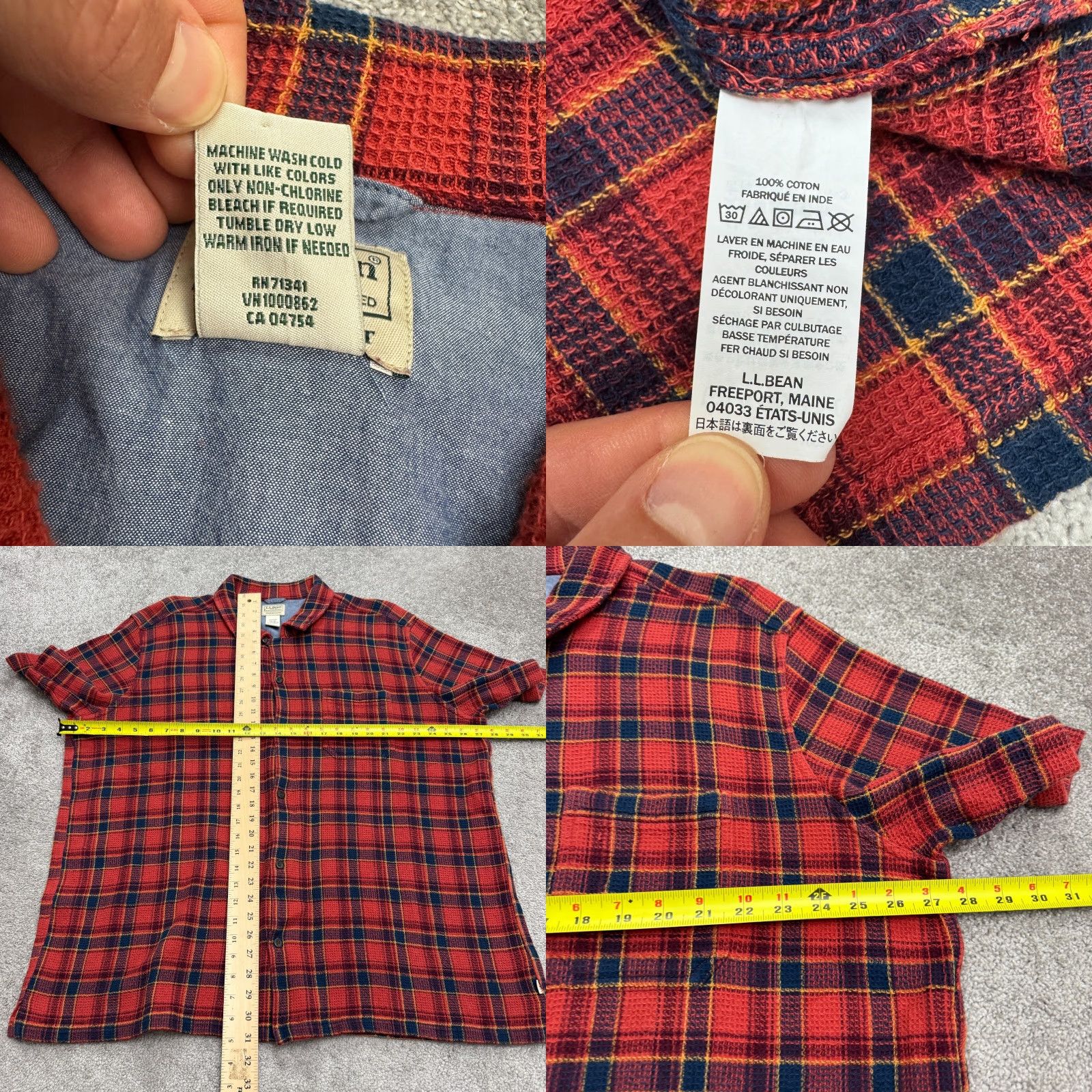 Vintage L.L. Bean Shirt Mens 2XL Red Plaid Button-Down Short Sleeve Outdoor casual Heritage Outdoor Size US XXL / EU 58 / 5 - 8 Thumbnail