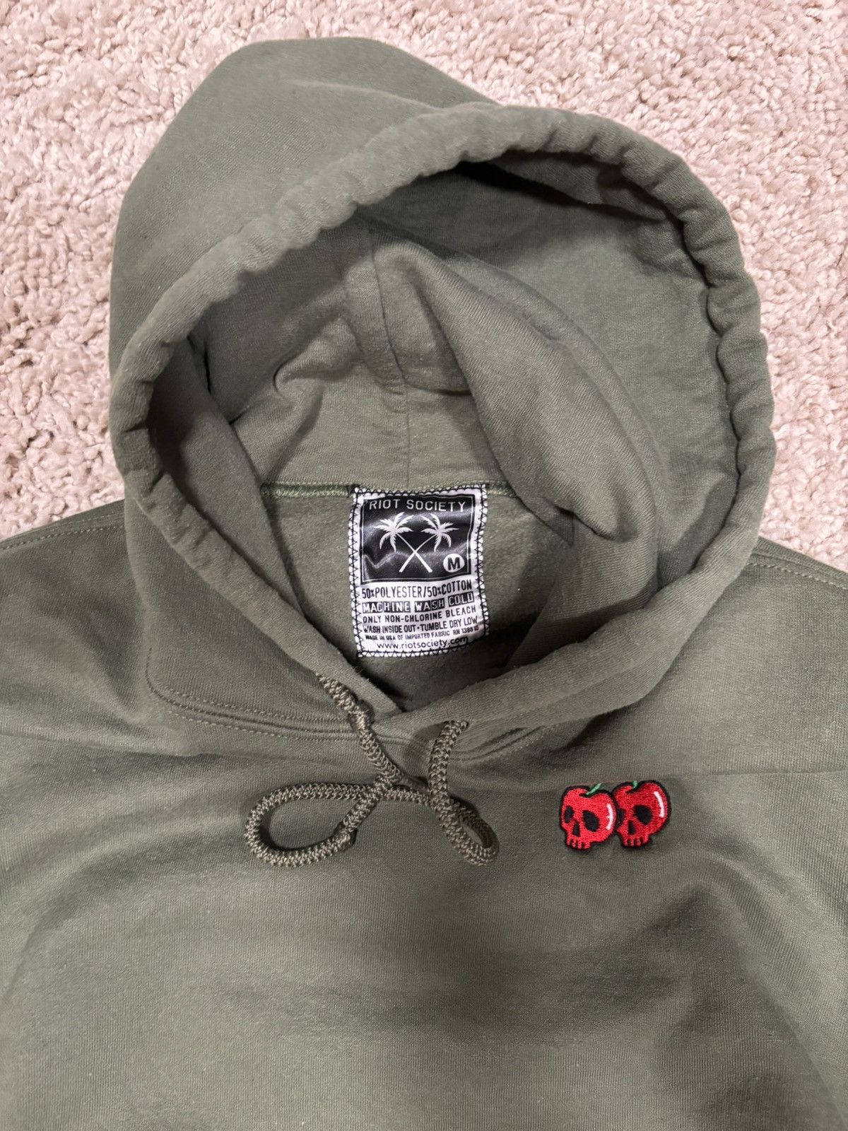 Riot Society Green Riot Society skate hoodie - Size: medium Size US M / EU 48-50 / 2 - 2 Thumbnail