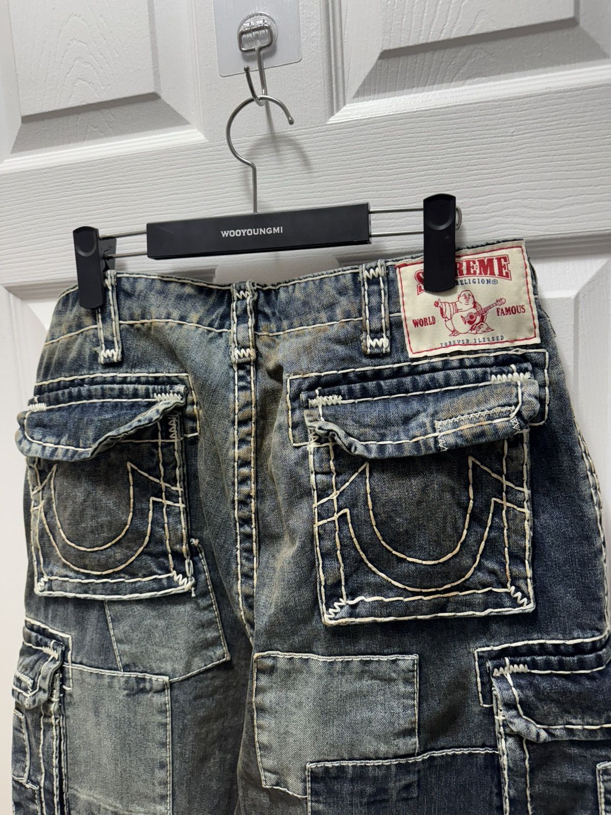Supreme × True Religion Supreme True Religion Cargo Patchwork Denim Pants Size US 34 / EU 50 - 5 Thumbnail