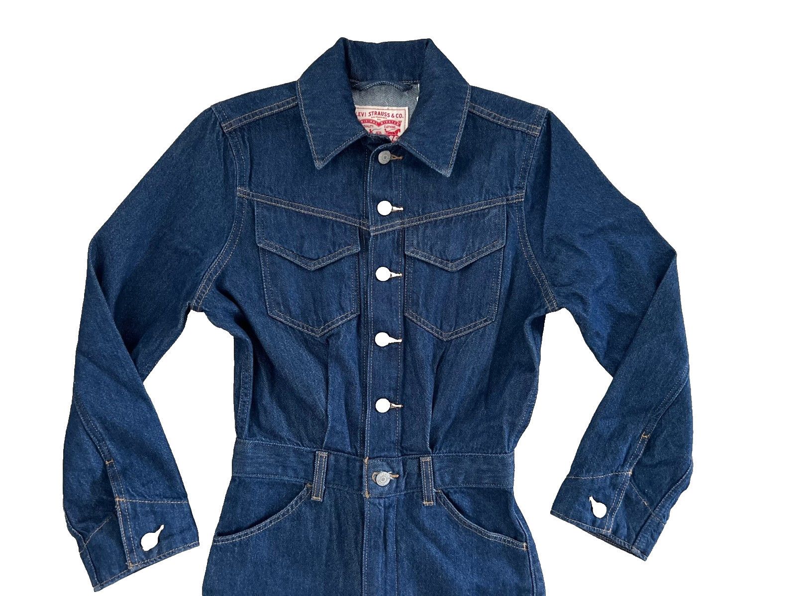 Levi's Levi's Western Jumpsuit Let's Get Lost Again Denim Jeans 24 Size 24" / US 00 / IT 34 - 4 Thumbnail