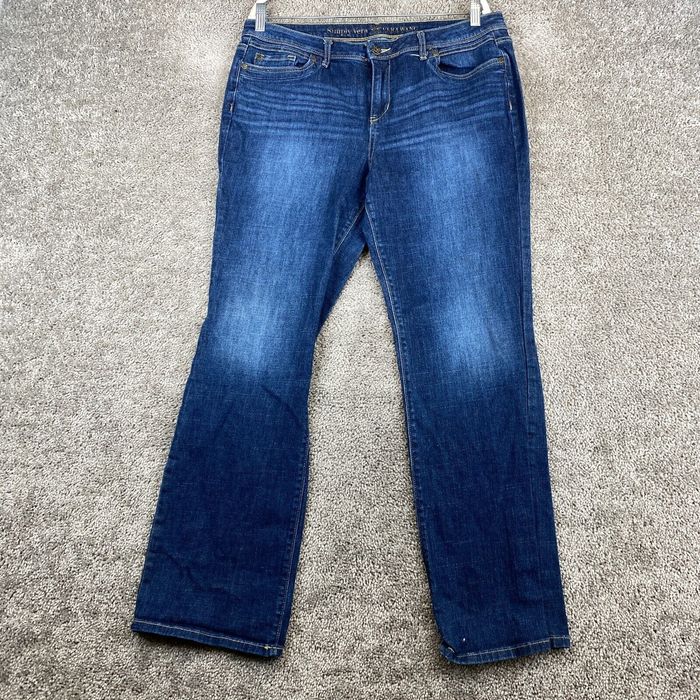 Vintage Simply Vera Vera Wang Boot Cut Jeans Women's 34x30 Blue Mid ...