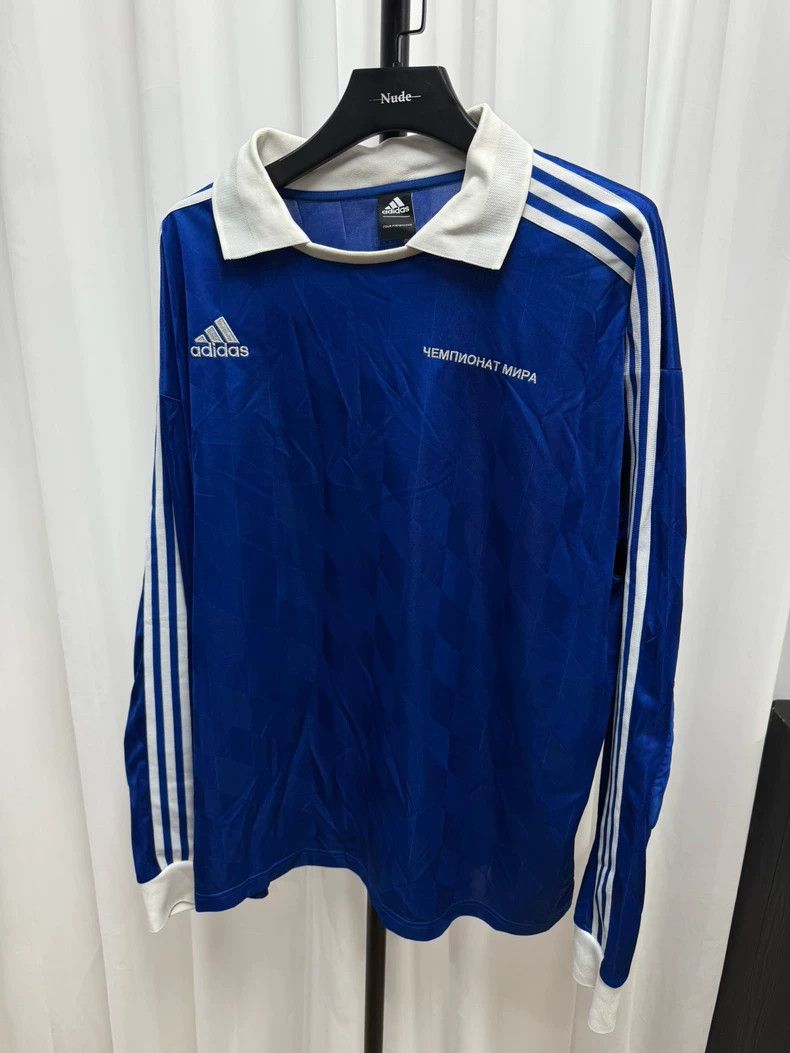 Gosha Rubchinskiy gosha size os Blue Stripe Jersey long sleeves 2504-Nextarro Size US M / EU 48-50 / 2 - 1 Thumbnail