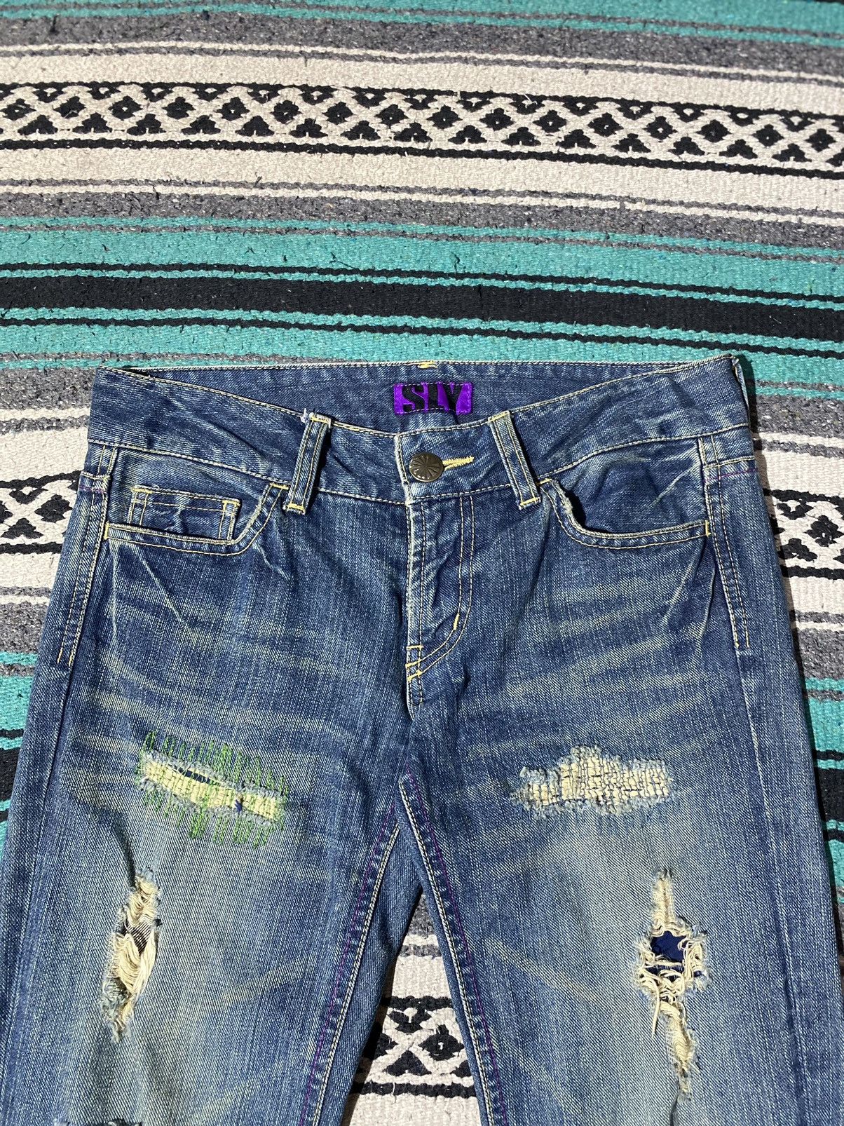 If Six Was Nine SLY Japan Distressed Bootcut Denim Size US 30 / EU 46 - 2 Thumbnail
