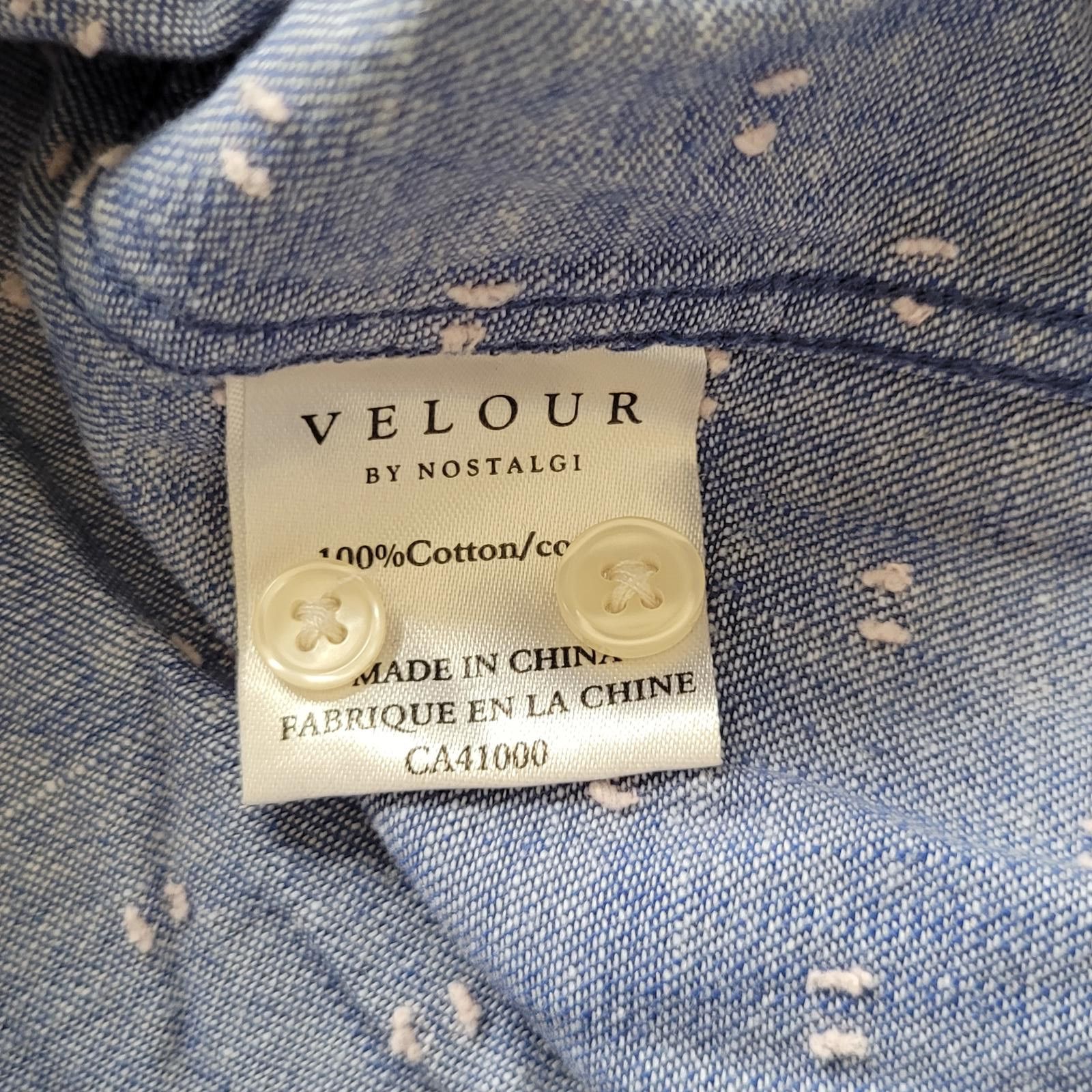 Other Velour by Nostalgi Men XS Button Shirt Long Sleeve Blue Dot Size US XS / EU 42 / 0 - 4 Thumbnail