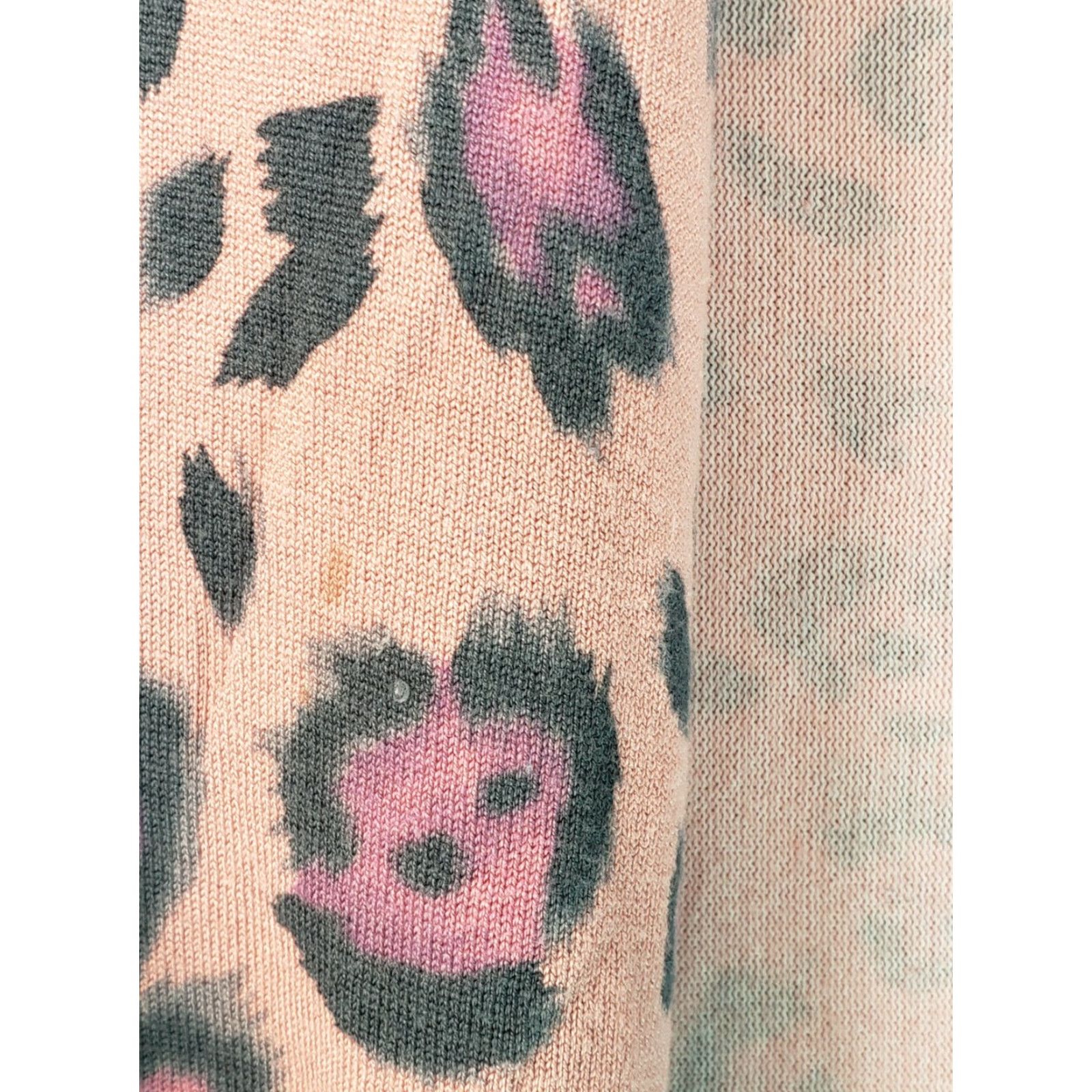 Boston Proper Boston Proper Open Front Sweater Cardigan XS Women Pink Leopard Asymmetrical Hem Long Sleeve Open Front Knit Shirt Size XS / US 0-2 / IT 36-38 - 4 Thumbnail