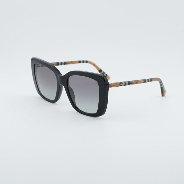 Burberry Burberry BE4456 416111 Sunglasses Black Square Frame, Grey Size ONE SIZE - 1 Thumbnail