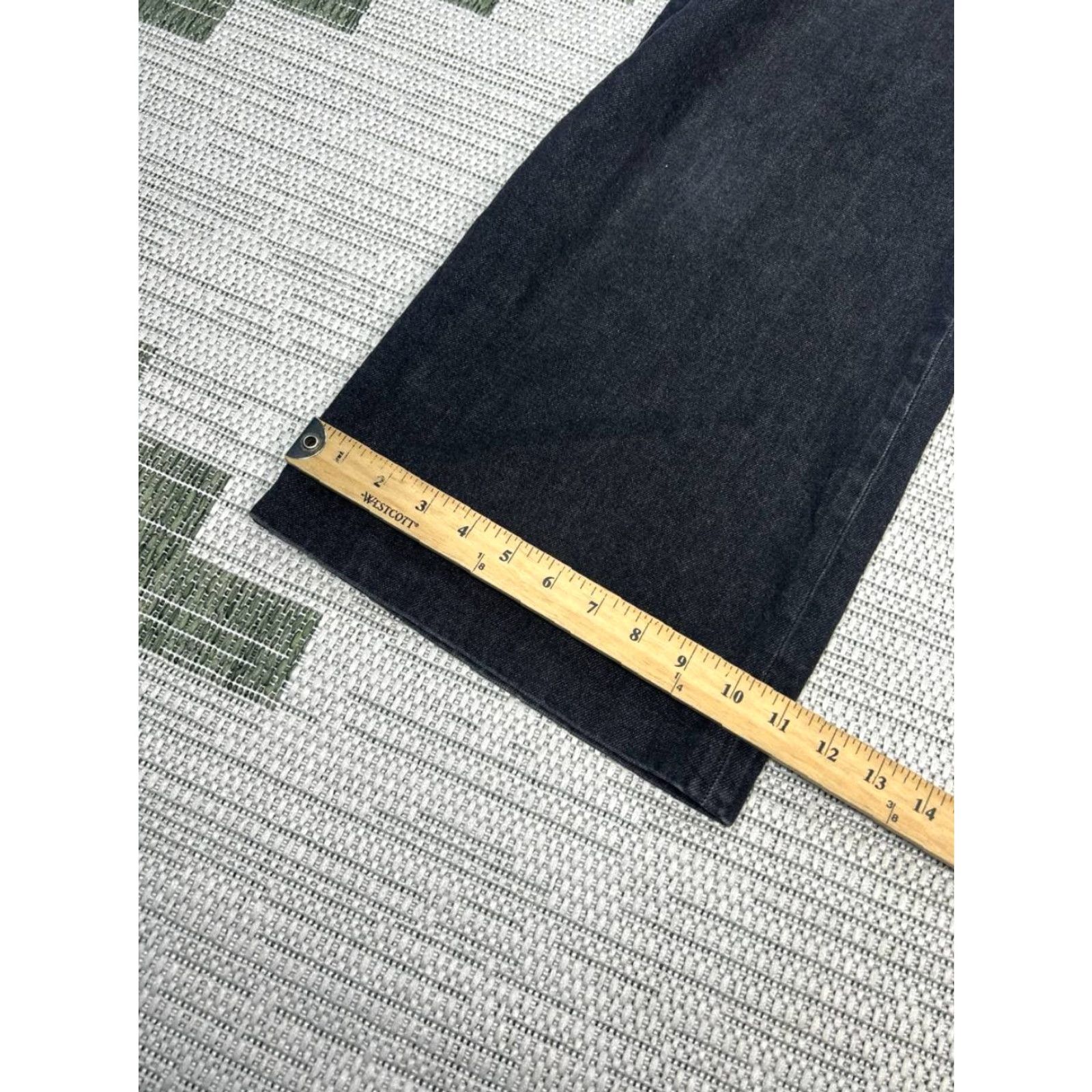 Vince Vince Jeans Womens 29 Black Denim Cotton Double Waistband Wide Leg Casual 31x31 Size 29" - 4 Thumbnail