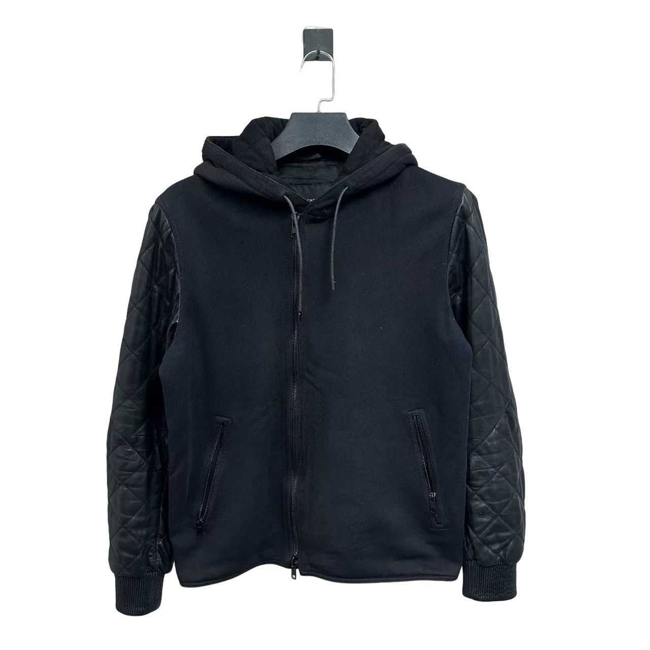 Givenchy Givenchy Quilted Leather Sleeve Hoodie Size M Size US M / EU 48-50 / 2 - 1 Thumbnail