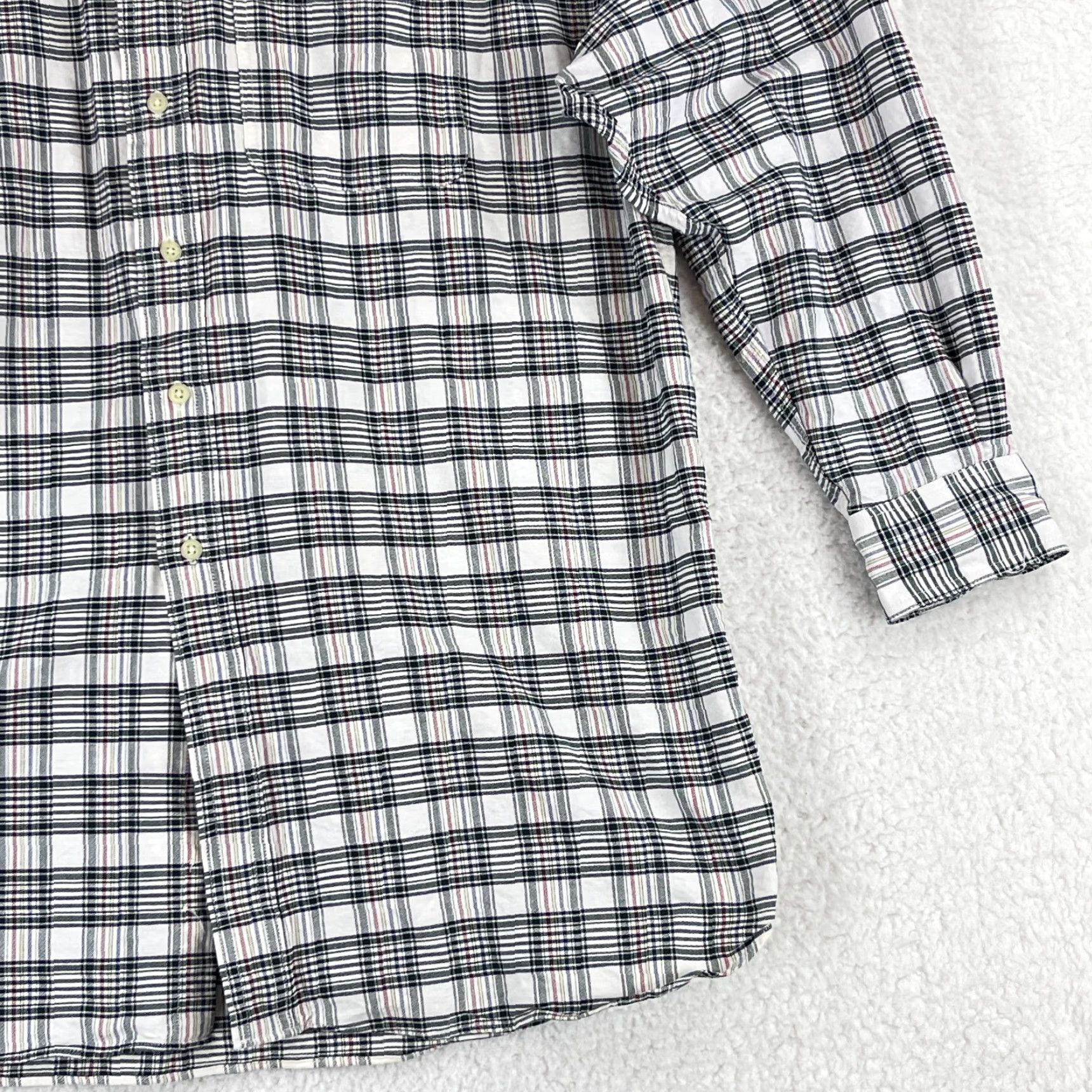 Chaps Chaps x Ralph Lauren Button-Down Shirt Mens XL White Plaid Long Sleeve Knit Shirt Size US XL / EU 56 / 4 - 4 Thumbnail