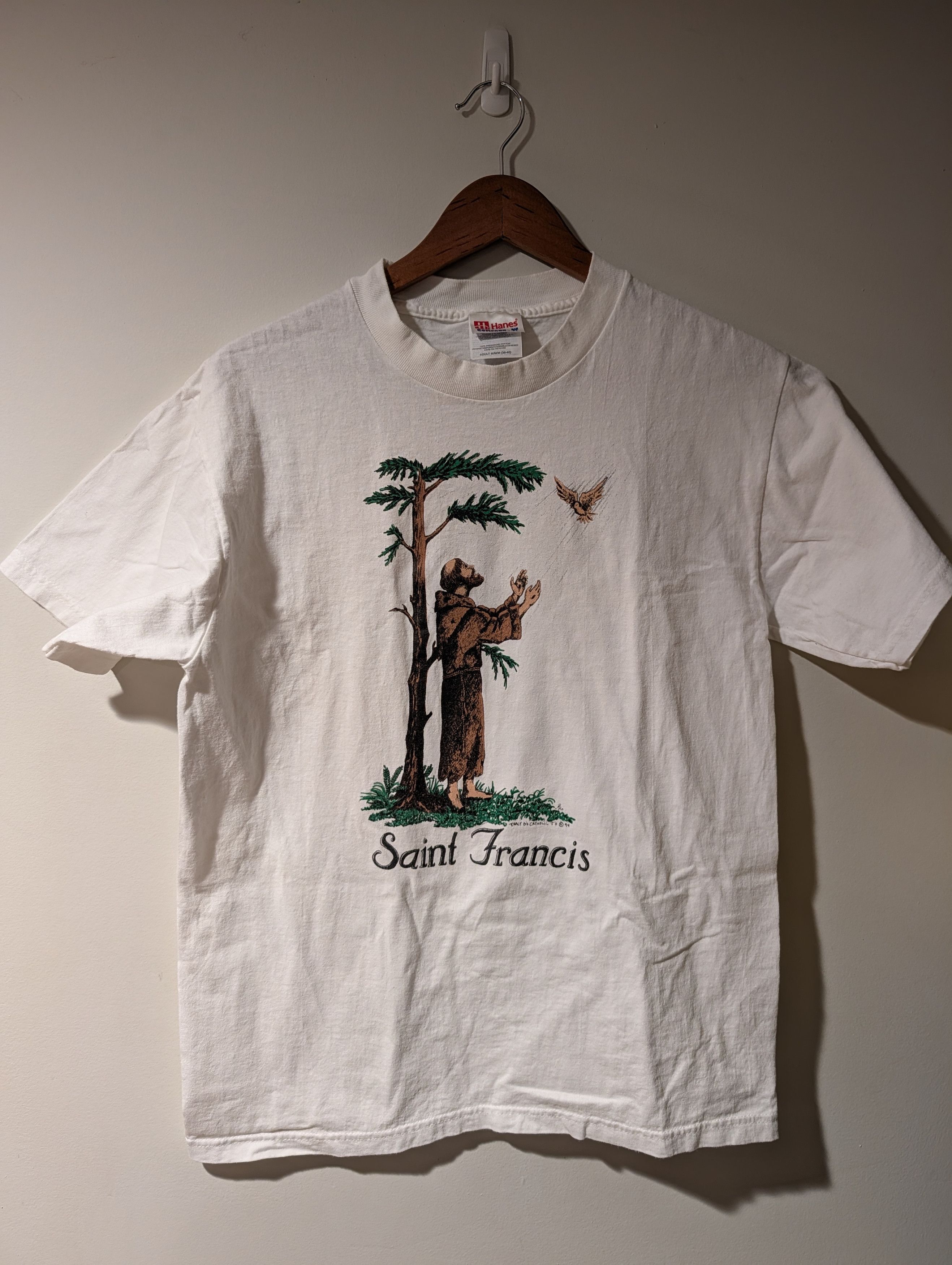 Hanes Vintage 1994 Saint Francis Assisi T-Shirt Catholic Religion Size US M / EU 48-50 / 2 - 1 Thumbnail