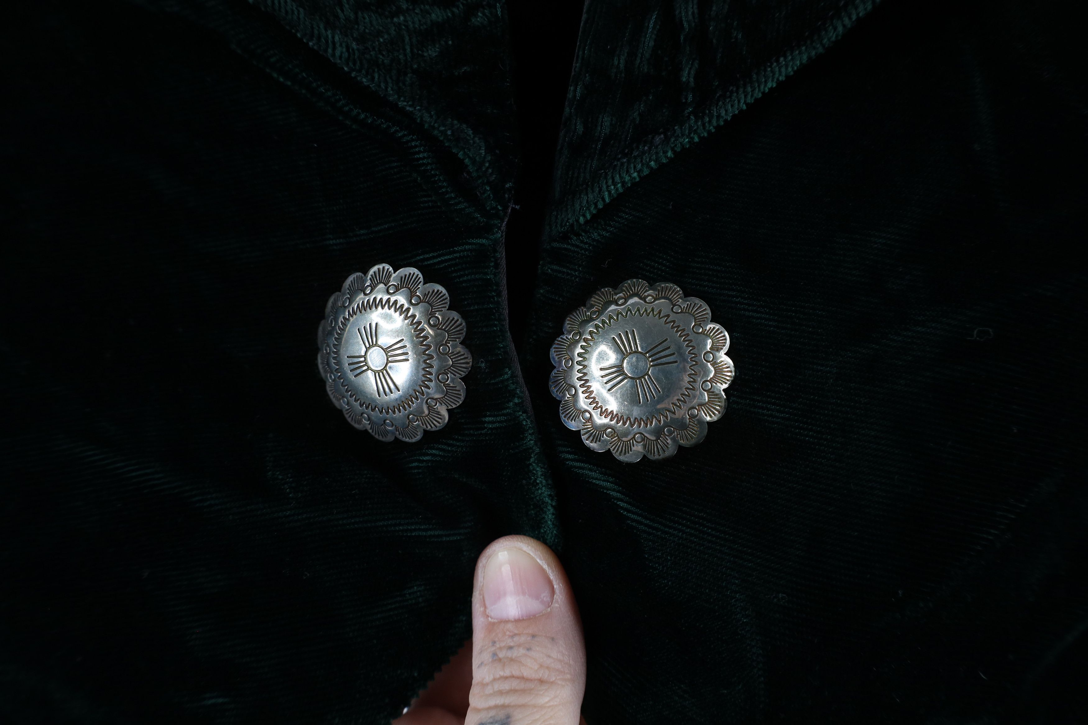 Vintage Vintage 90s Streetwear Crushed Velvet Velour Vest Green USA Size L / US 10 / IT 46 - 4 Thumbnail