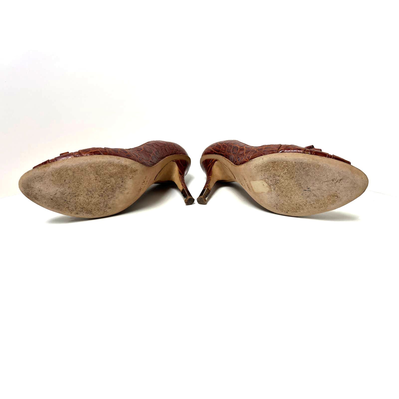 Giuseppe Zanotti Giuseppe Zanotti Brown Alligator Crystal Pump Heels Shoes 35 Size US 5 / IT 35 - 5 Thumbnail