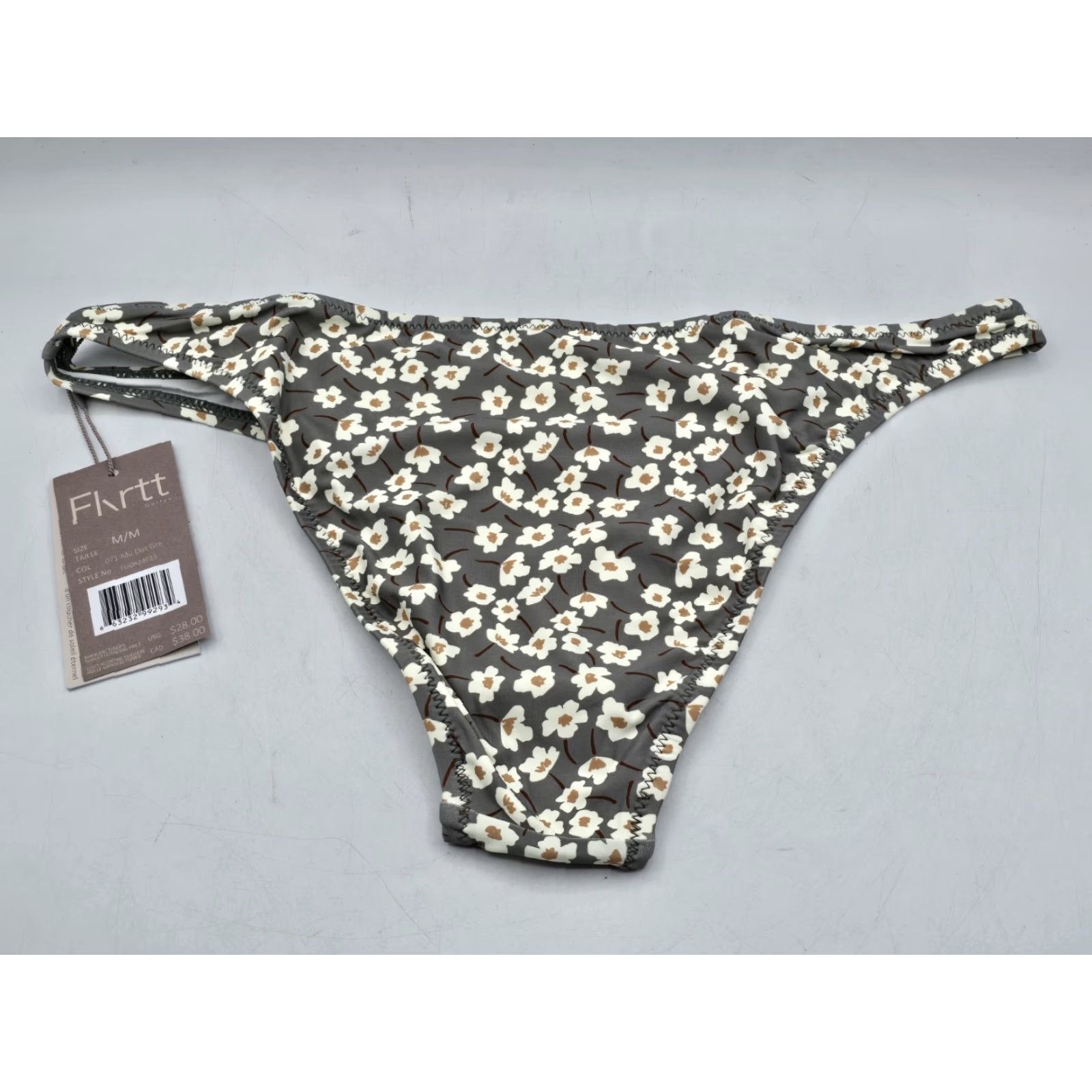 Vintage Profile by Gottex Women's Bikini Bottom - Flirtt Floral Green M, High-Waisted, NWT, Multi Dusk Green, Swim Bottom, Trainer? Size 32" / US 10 / IT 46 - 7 Thumbnail