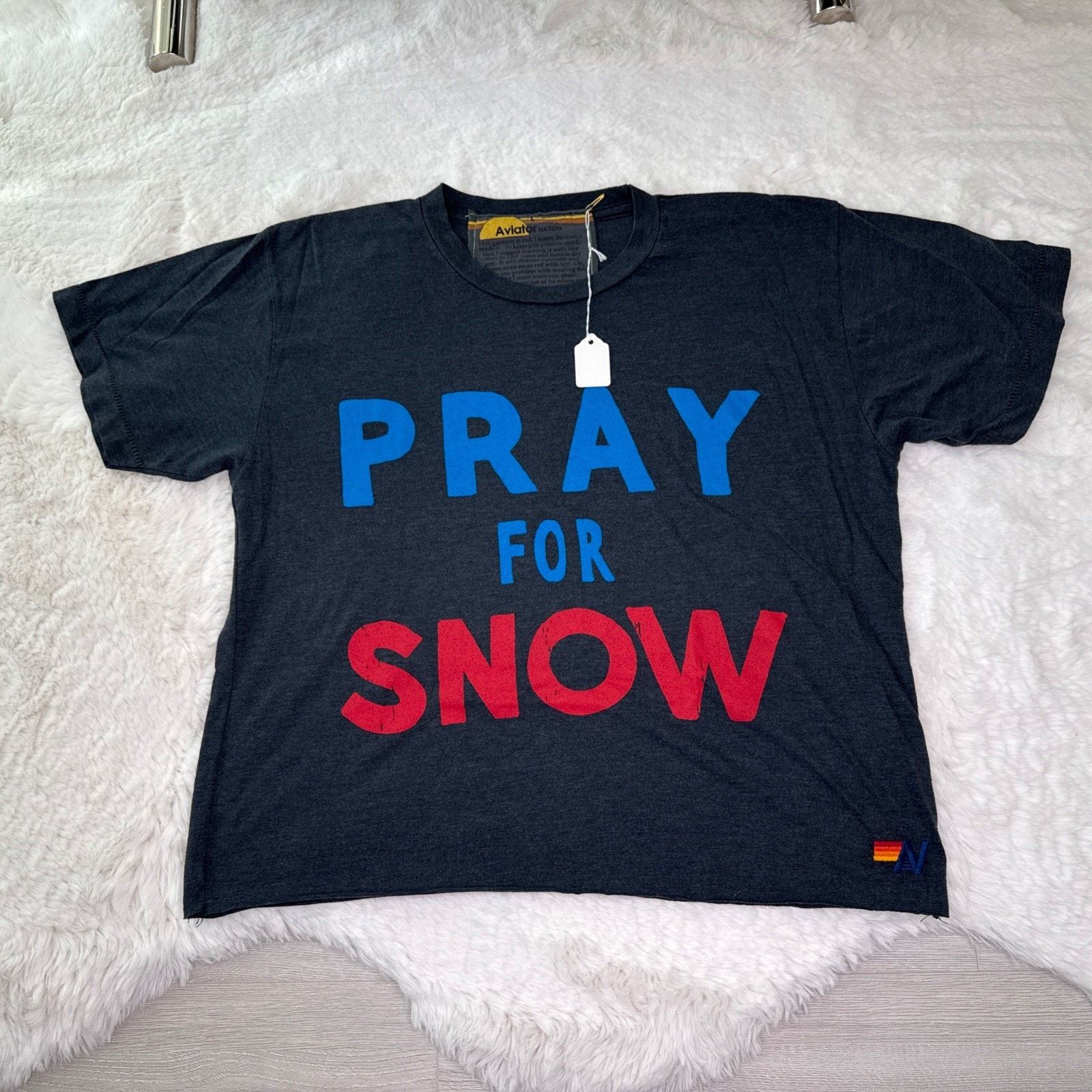 Aviator Nation Aviator Nation-Pray For Snow Tee-Women’s New Authentic Size L / US 10 / IT 46 - 1 Thumbnail