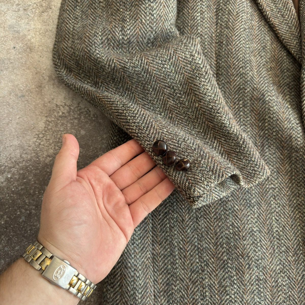 Harris Tweed × Vintage Harris Tweed Vintage Retro Wool Coat Size US L / EU 52-54 / 3 - 11 Thumbnail
