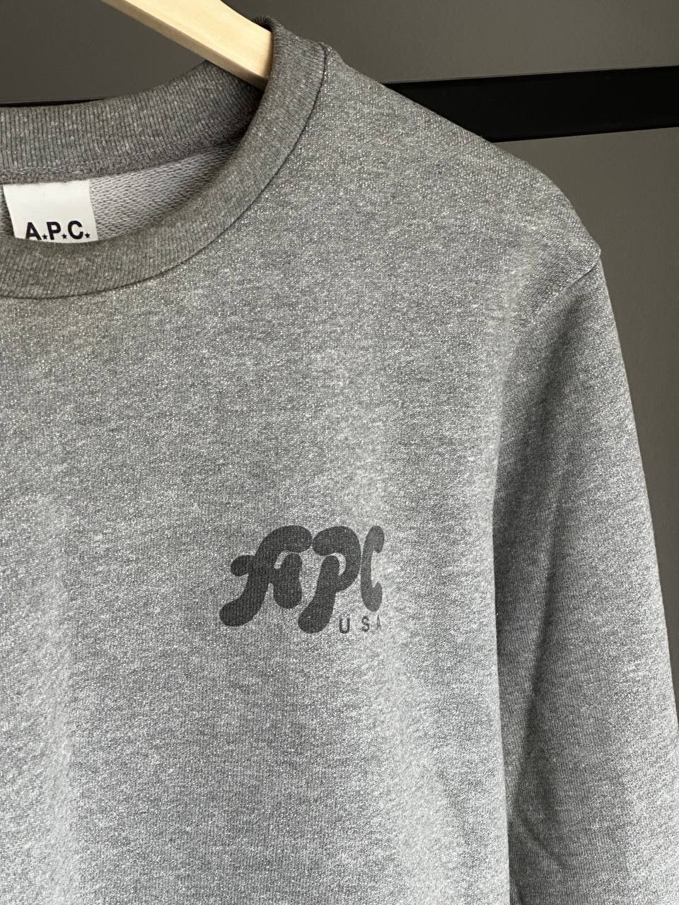A.P.C. A.P.C. Heavyweight Grey USA Sweatshirt Crewneck Size US M / EU 48-50 / 2 - 3 Thumbnail