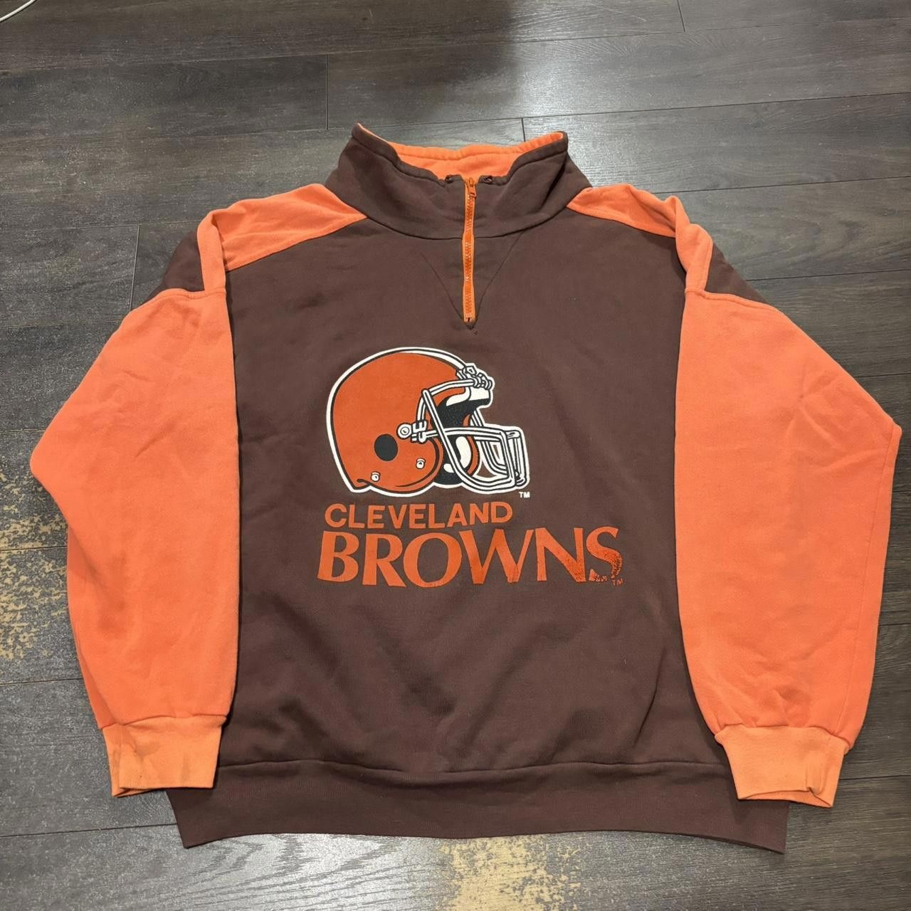 Designer Vintage Cleveland browns quarter zip sweatshirt 90s L/XL Size US L / EU 52-54 / 3 - 3 Thumbnail