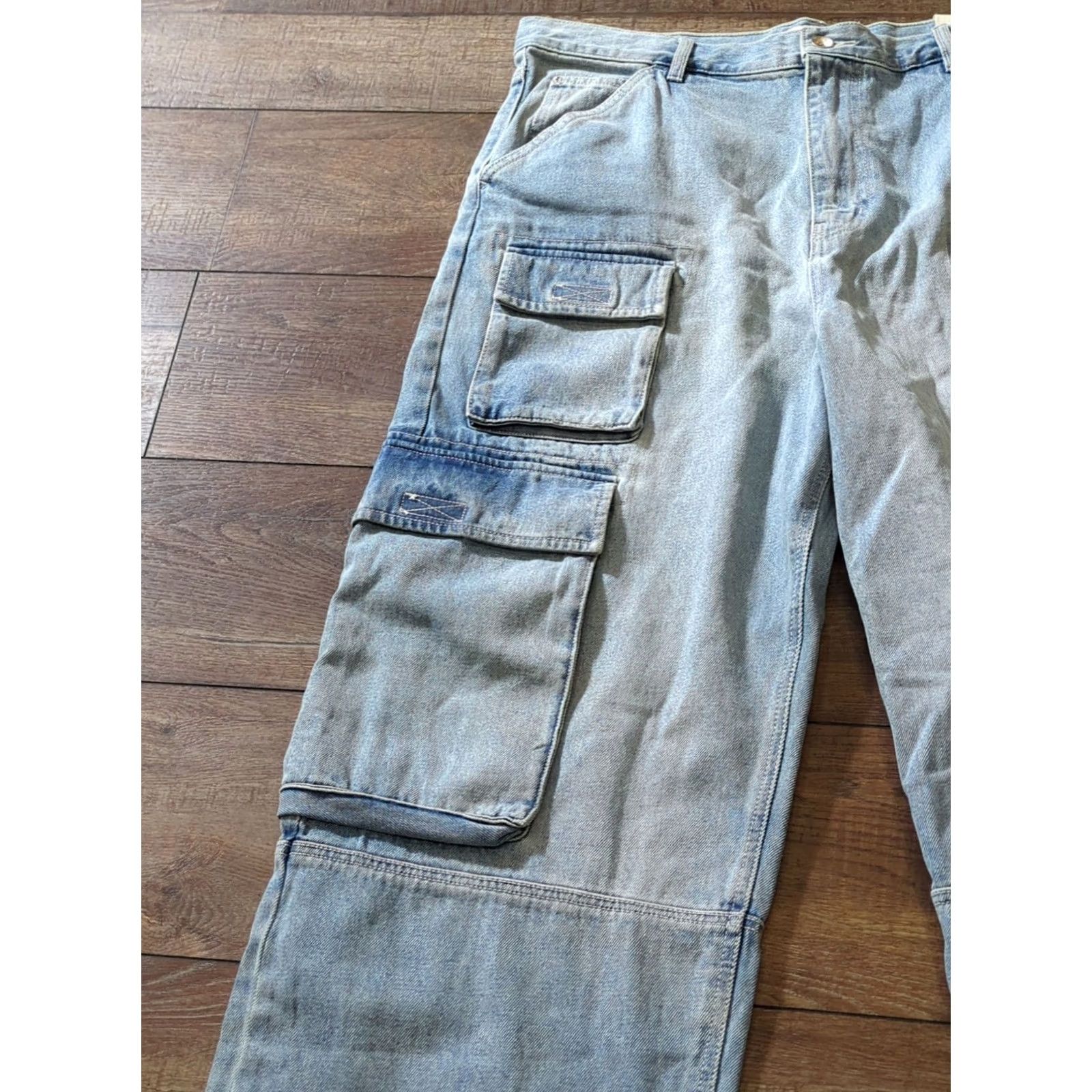 Urban Outfitters VINTAGE? Not Vintage. Urban Outfitters BDG Men's Blue Baggy SkateFit Quad Cargo Jeans Pant 38 NWT Size US 38 / EU 54 - 2 Thumbnail