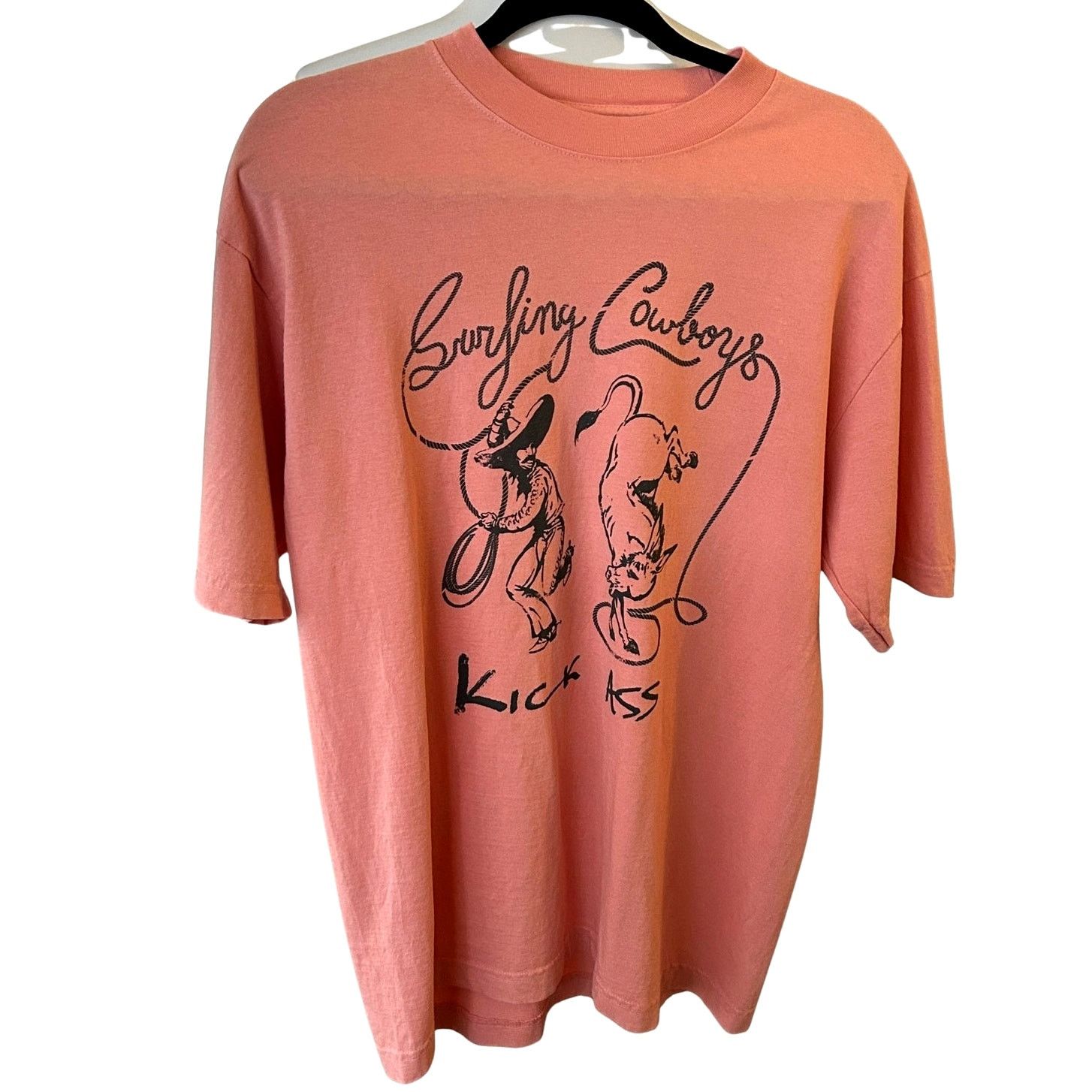 Vintage Surfing Cowboys Kick Ass Graphic Tee – Made in USA Size US M / EU 48-50 / 2 - 1 Thumbnail