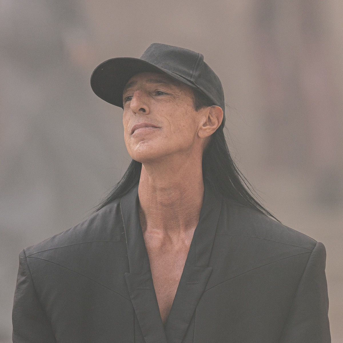 Rick Owens RICK OWENS LEATHER BRIM WAXED CAP Size ONE SIZE - 2 Thumbnail