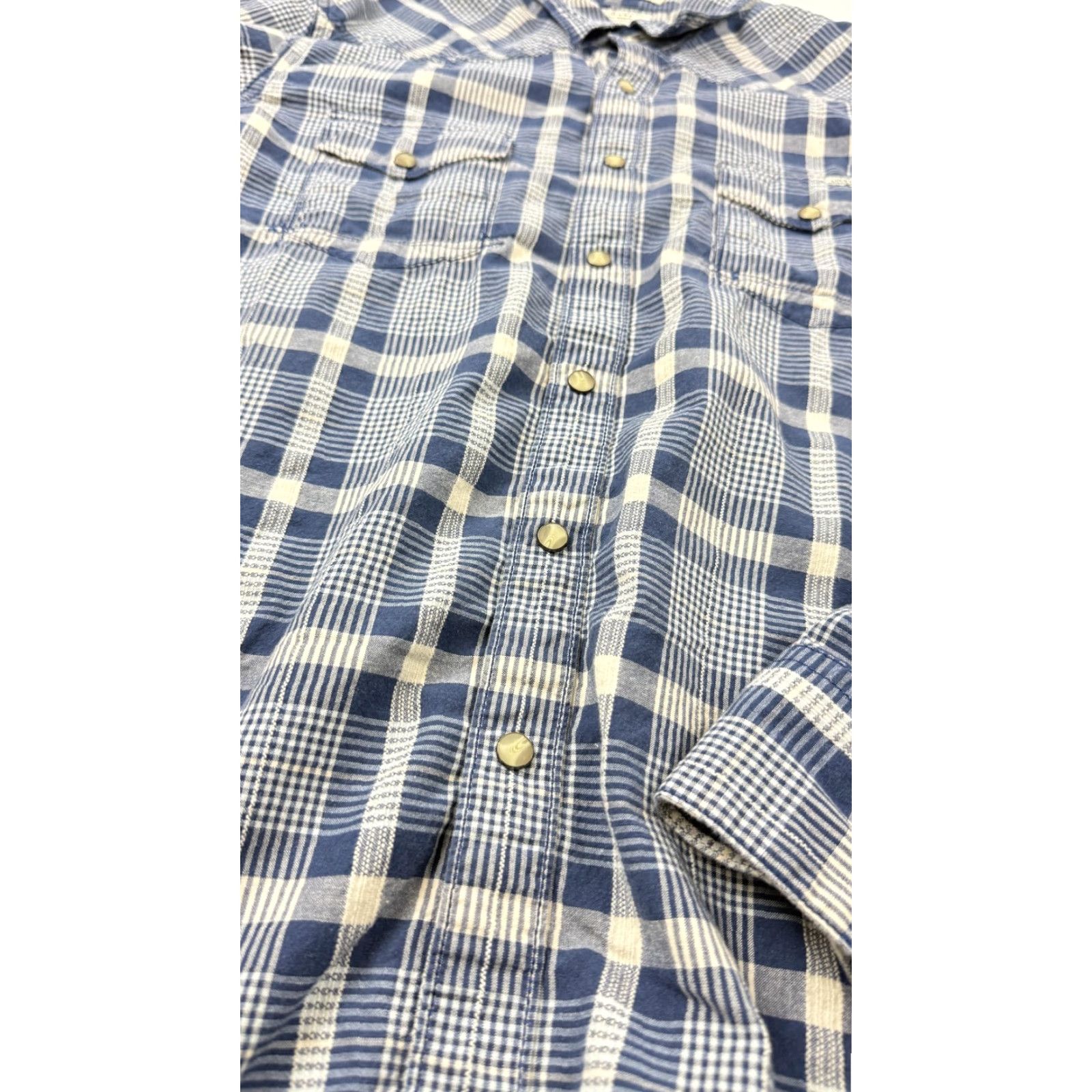 Lucky Brand Lucky Brand Shirt Plaid Blue White Mens Small Classic Fit Snap Western Size US S / EU 44-46 / 1 - 3 Thumbnail
