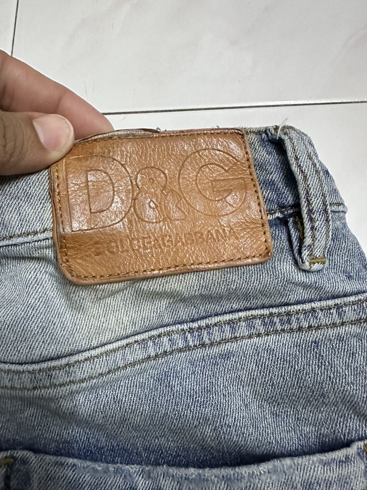 GOA 2000s Distressed Dolce & Gabbana Patchwork Jeans Y2K Goa Lgb Size US 31 - 8 Thumbnail