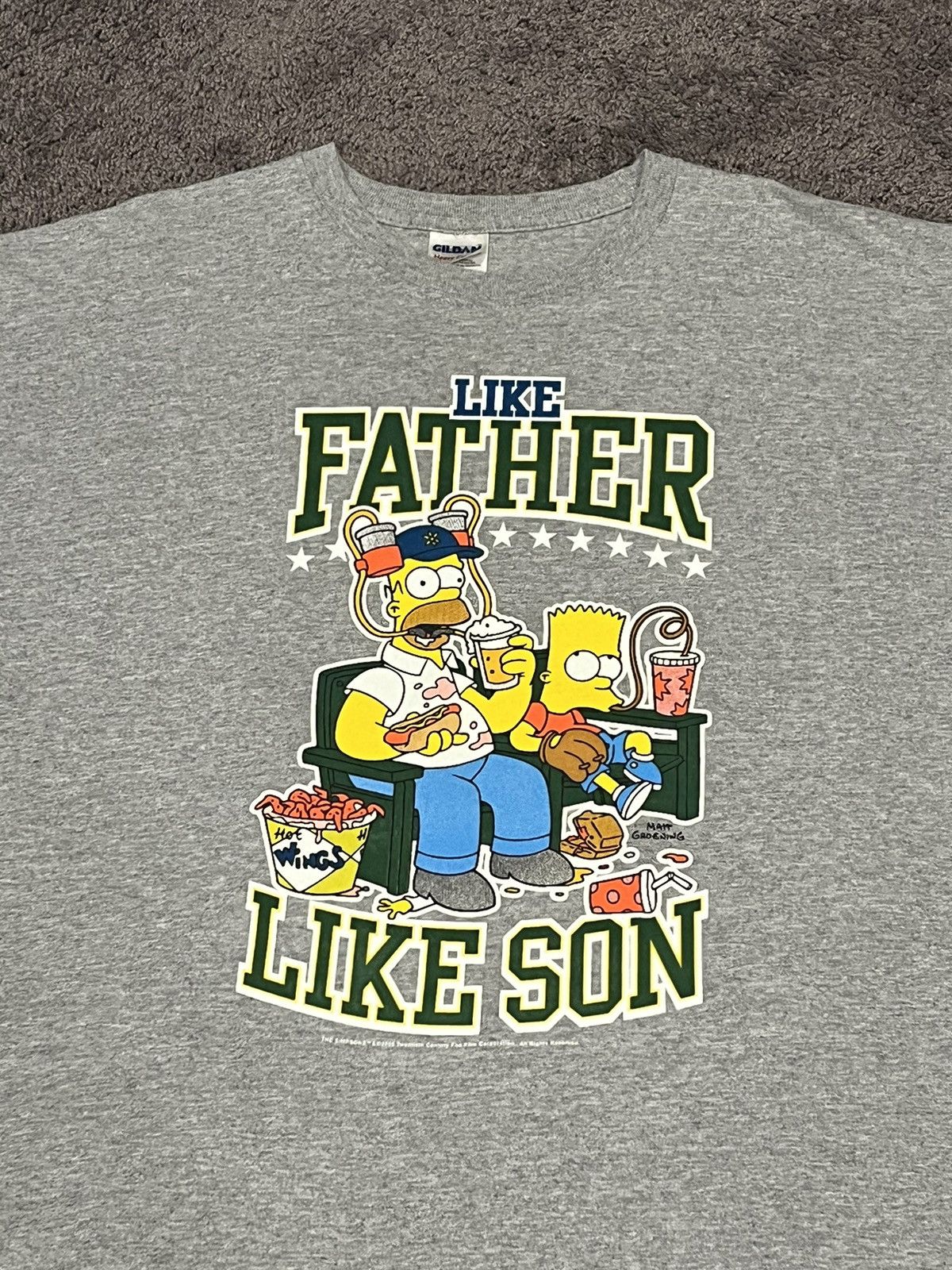 Gildan × The Simpsons × Vintage Vintage Y2K Fashion The Simpsons T Shirt Size US XL / EU 56 / 4 - 2 Thumbnail