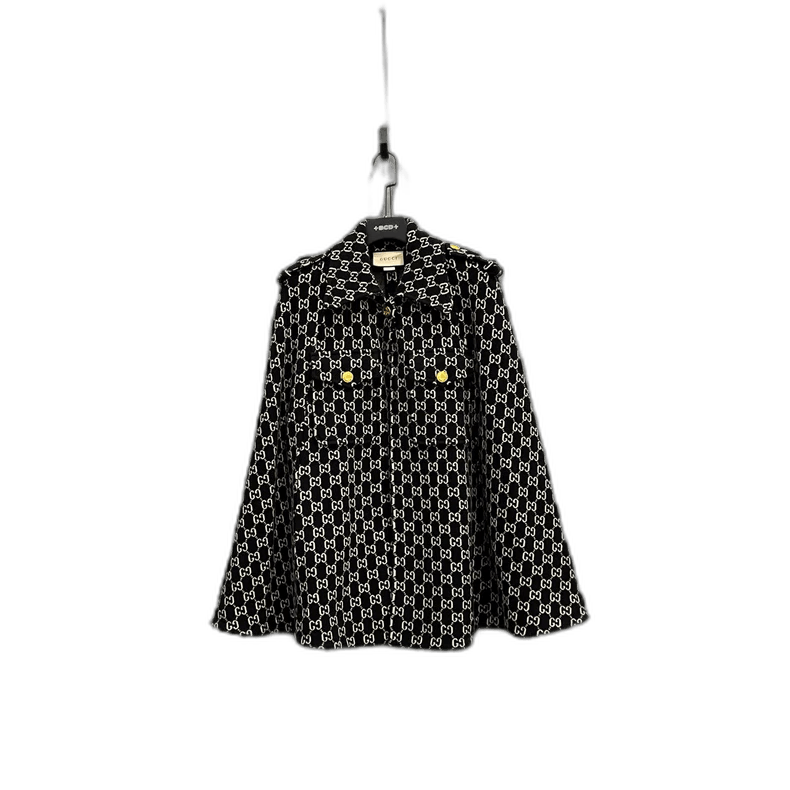 Gucci GUCCI GG Patterned Cape Cloak Size L Size US L / EU 52-54 / 3 - 1 Thumbnail