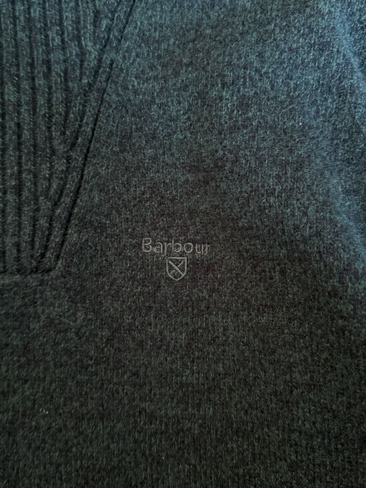 Barbour × Designer Barbour 100% wool knit logo sweater 1/3 zip Size US XL / EU 56 / 4 - 4 Thumbnail