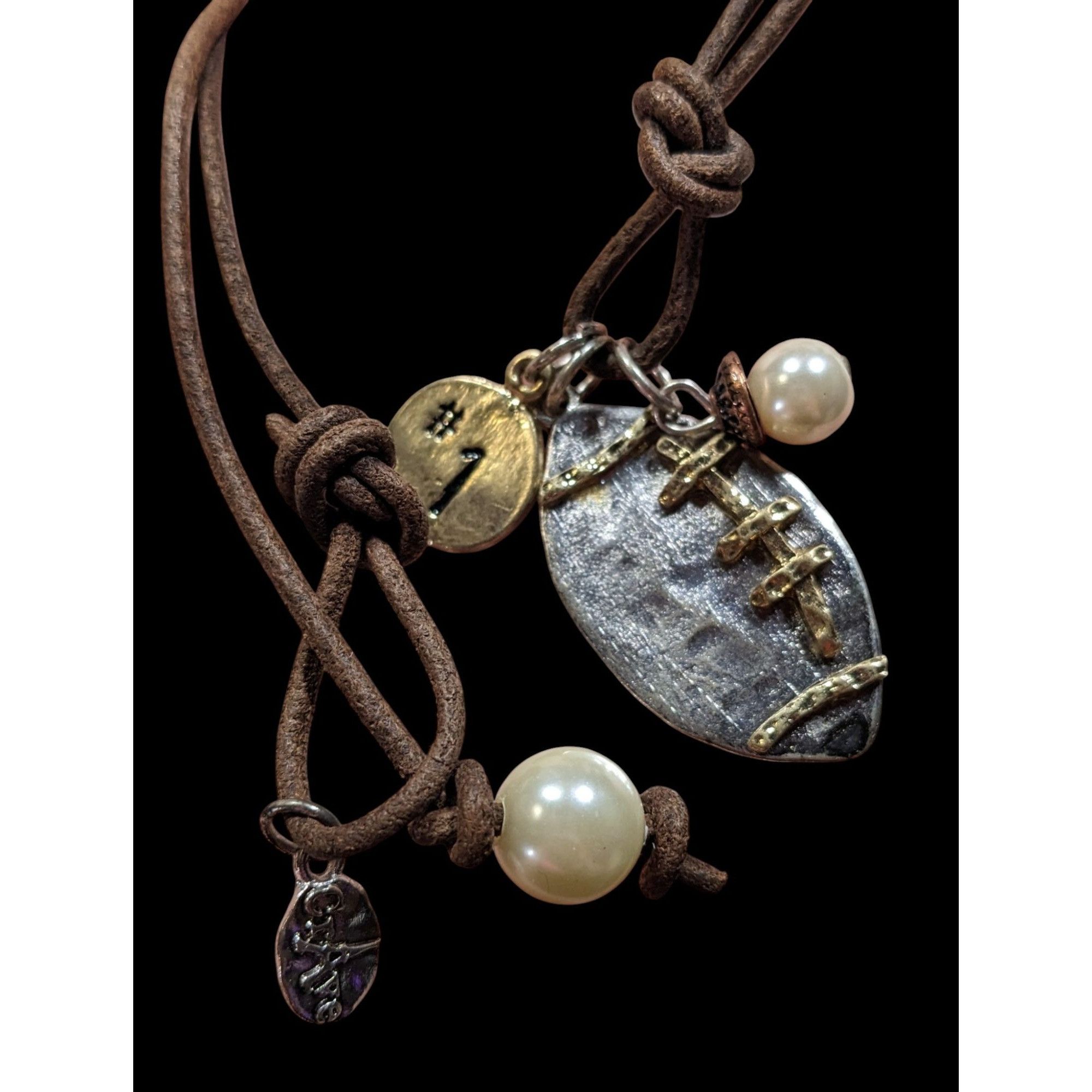 Other Crave Football Metallic Pendant Necklace With Charm Accents Size ONE SIZE - 3 Thumbnail