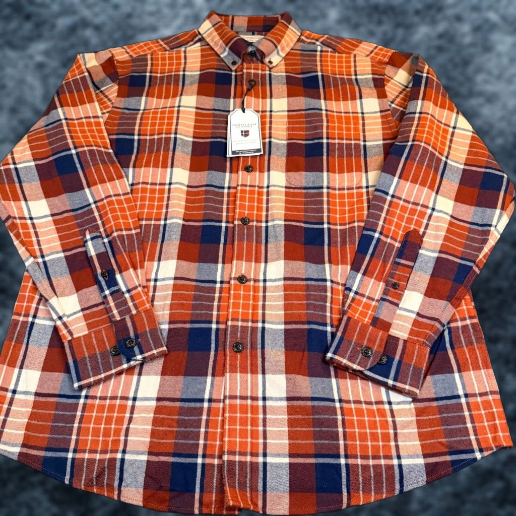 Roundtree & Yorke VINTAGE Roundtree & Yorke Shirt Plaid Orange Navy Mens L NWT Size US L / EU 52-54 / 3 - 1 Thumbnail