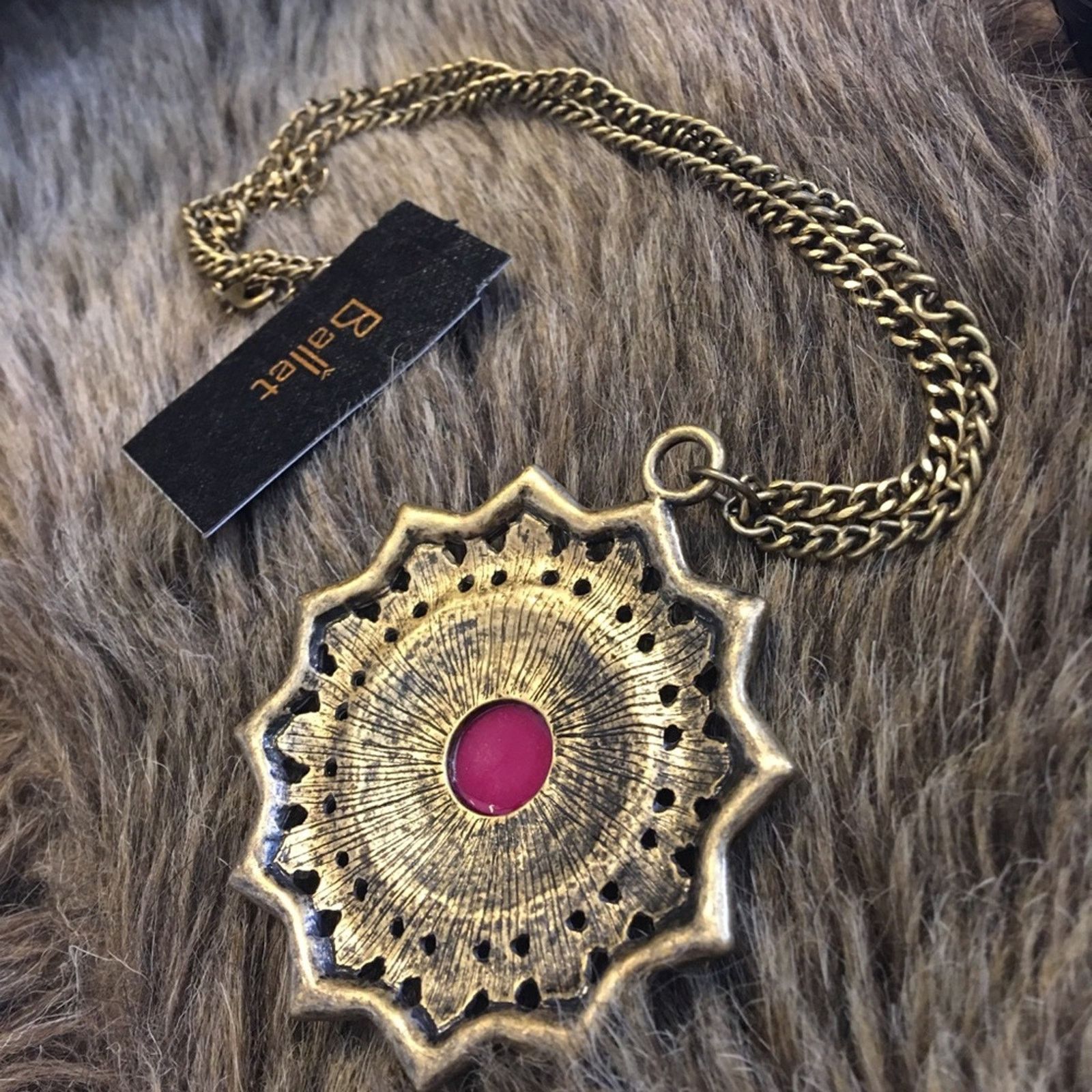 Jewelry Ballet rich plum stone covered amulet necklace NWT Size ONE SIZE - 9 Thumbnail