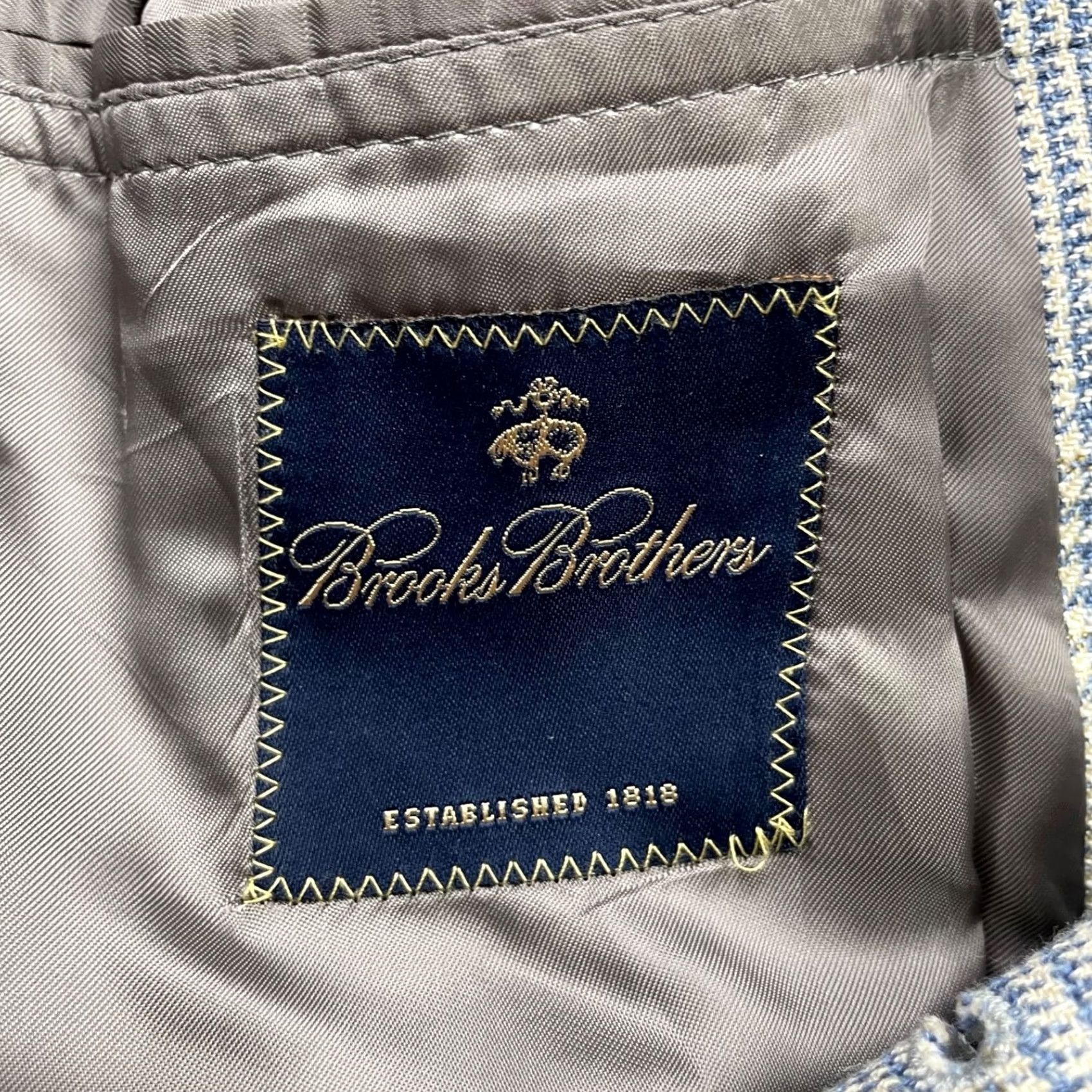 Brooks Brothers Brooks Brothers Men's Wool/Silk/Linen Blazer Blue/Gray Houndstooth Italy 41S Size 42R - 5 Thumbnail