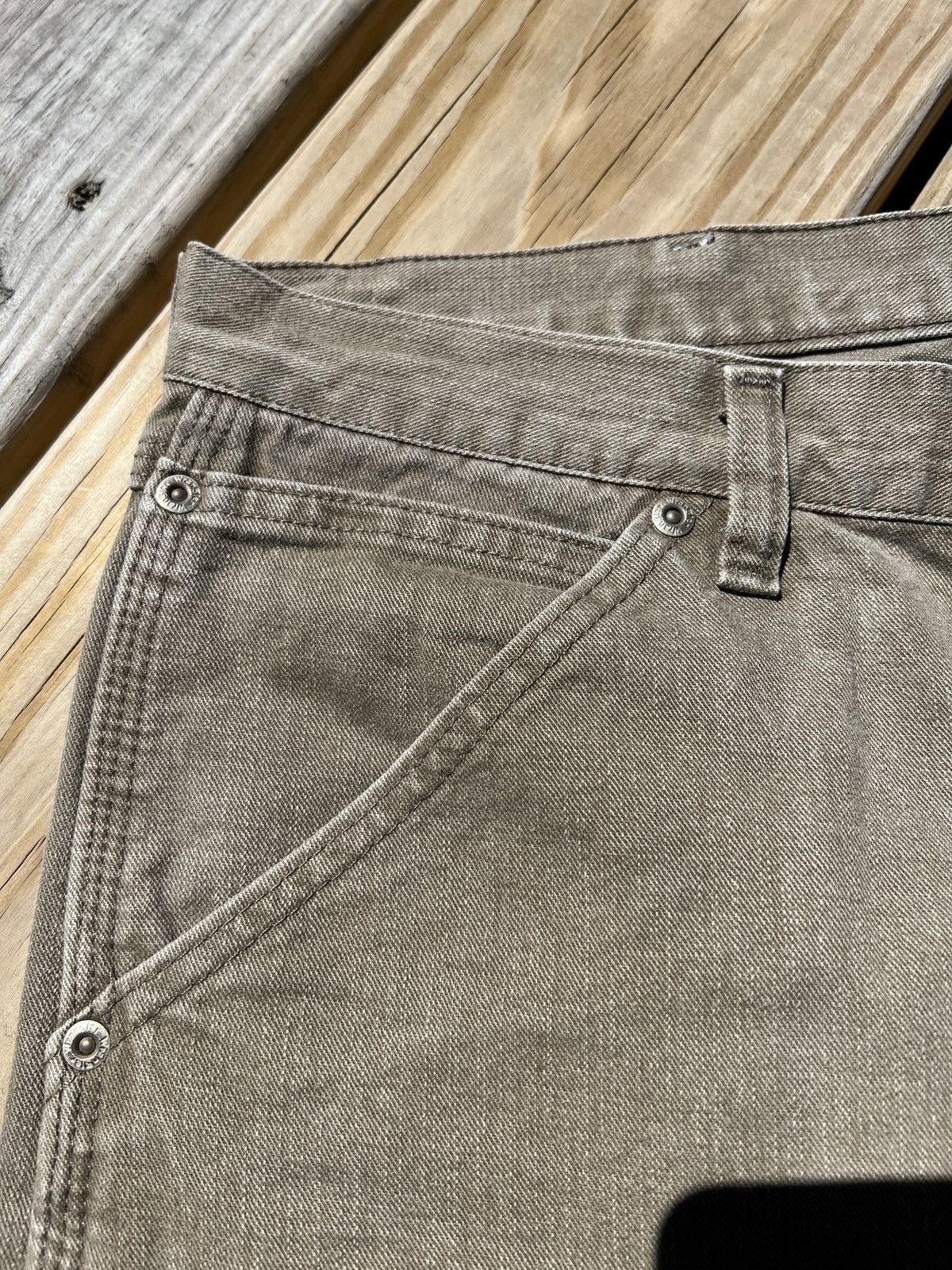 Vintage × Wrangler Y2K Wrangler Carpenter Khaki Green Denim Pants Size US 36 / EU 52 - 4 Thumbnail
