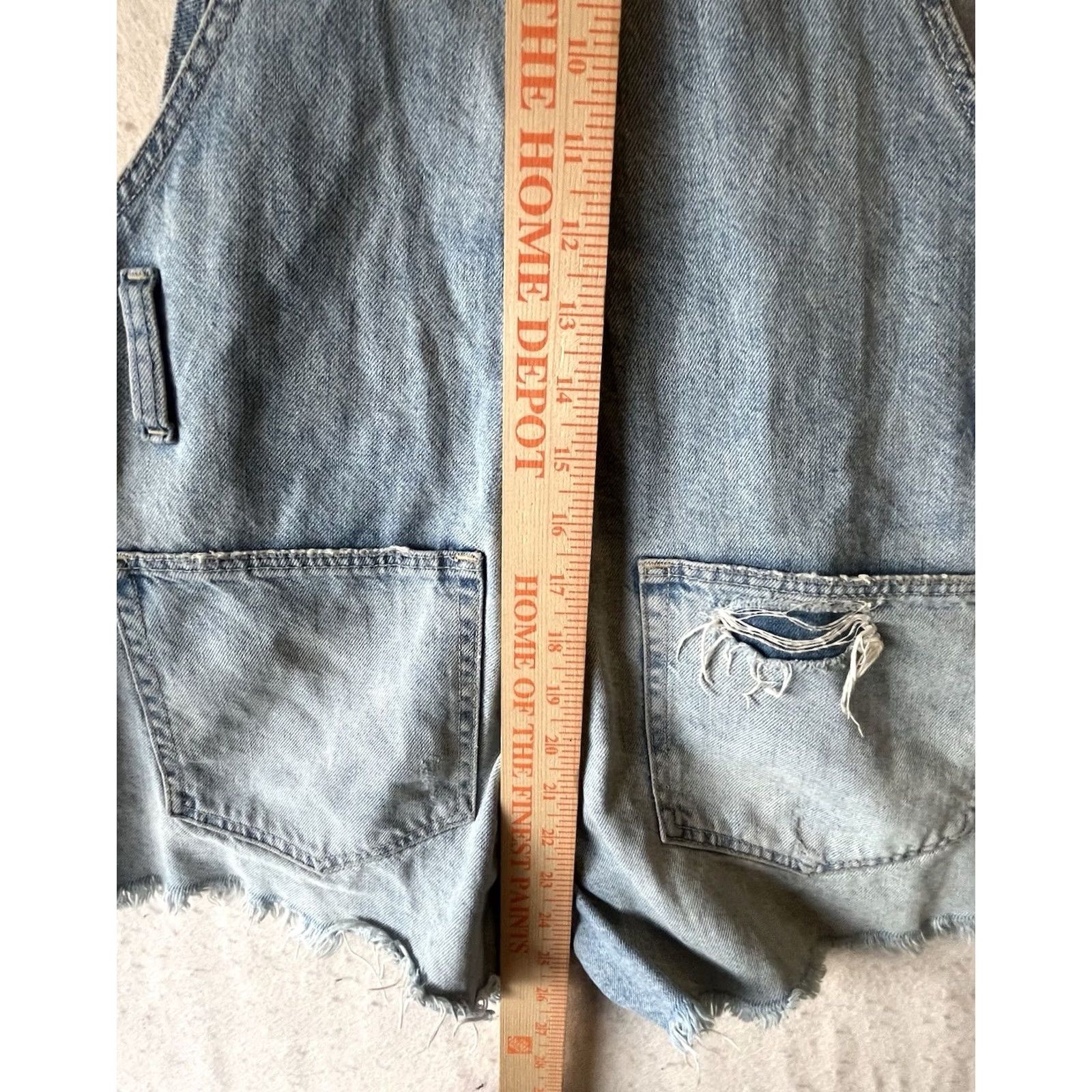 Abercrombie & Fitch Abercrombie & Fitch Overalls Womens S Blue Denim 100% Cotton China Shorts Casual Pockets Button Sleeveless Summer Regular Womens Size 28" / US 6 / IT 42 - 4 Thumbnail