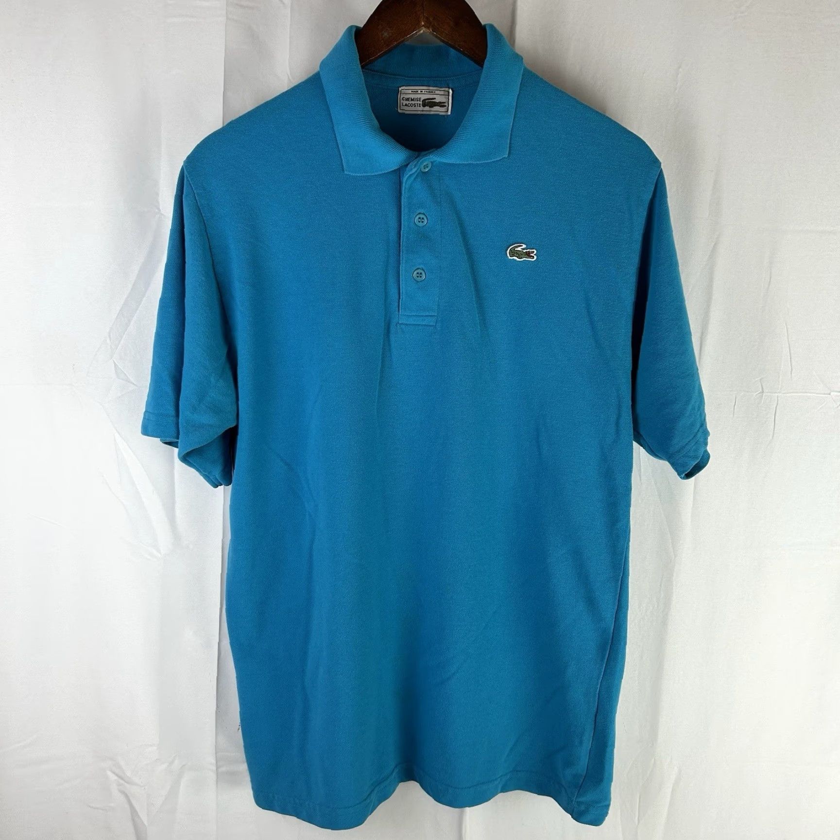 Lacoste VINTAGE Lacoste Polo Shirt Mens M Blue Preppy Golf Tennis Croc Logo 80s Mens Regular Short Sleeve Button Collared Knit Cotton Logo 80s Size US M / EU 48-50 / 2 - 2 Thumbnail