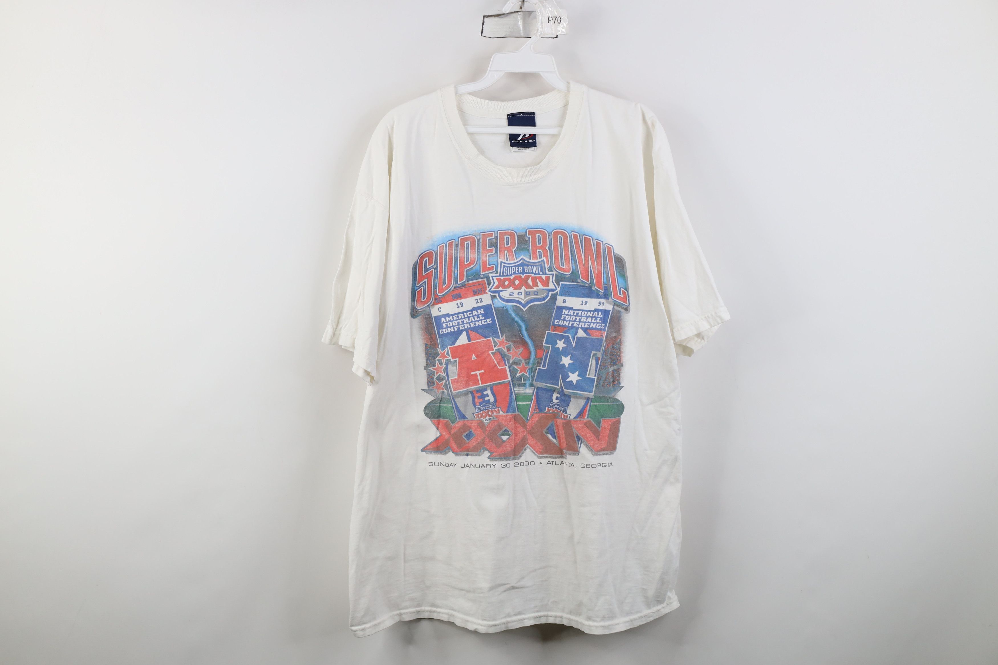 Vintage Vintage Y2K Super Bowl XXXIV 2000 Short Sleeve T-Shirt Size US XL / EU 56 / 4 - 1 Thumbnail