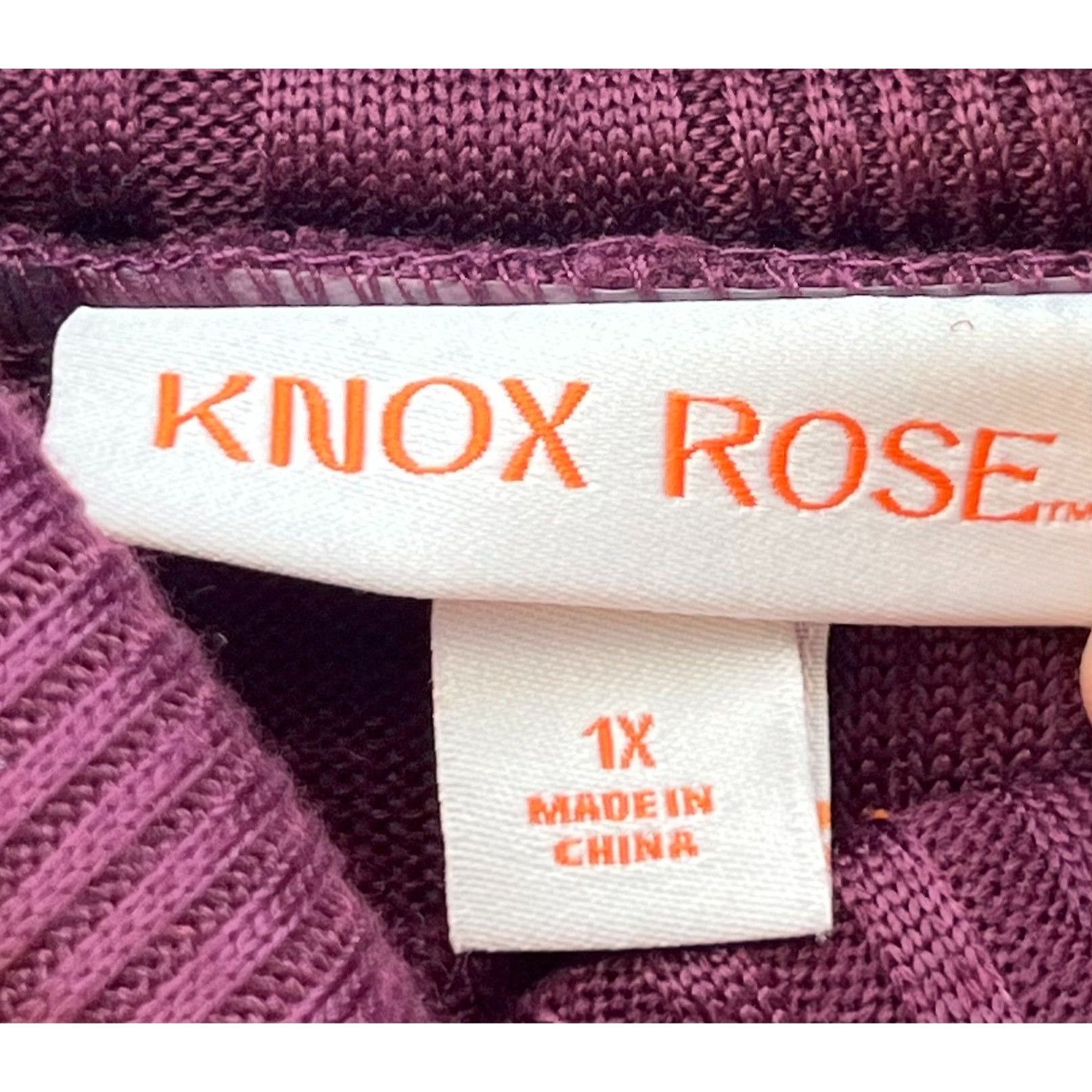 Other Knox Rose - Women's Long Sleeve Turtleneck Top - Plum - 1X Size XL / US 12-14 / IT 48-50 - 11 Thumbnail