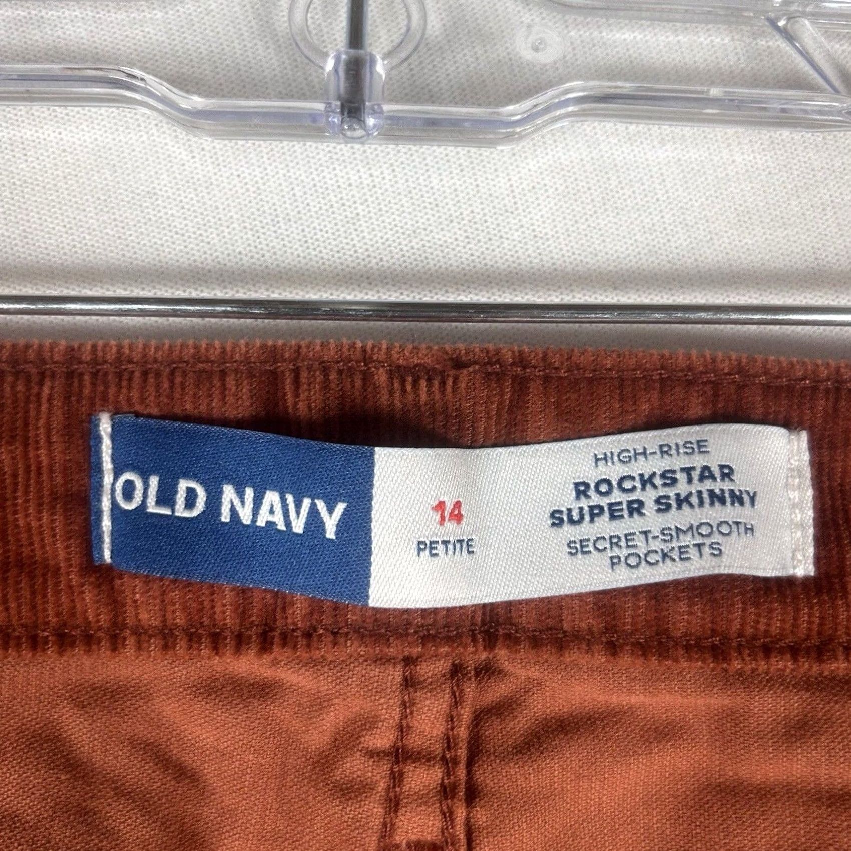 Old Navy Old Navy High Rise Rockstar Corduroy Pants 14P Petite Women Skinny Inseam 27 Orange Dress Pants Pockets Size 36" / US 14 / IT 50 - 5 Thumbnail
