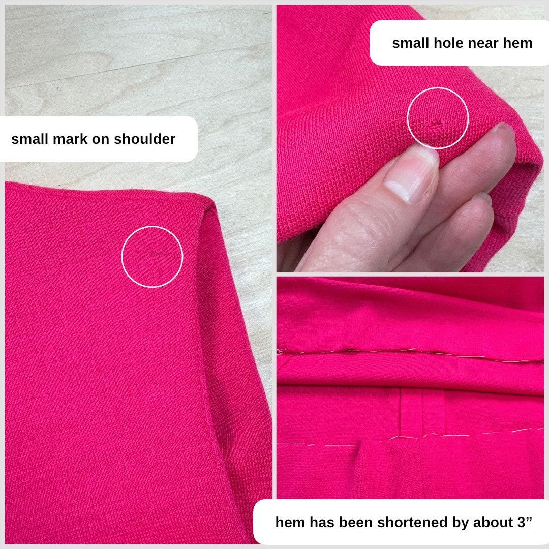Vintage 1970s Hot Pink Sleeveless A-Line Belted Mod Knit Dress Size M / US 6-8 / IT 42-44 - 4 Thumbnail