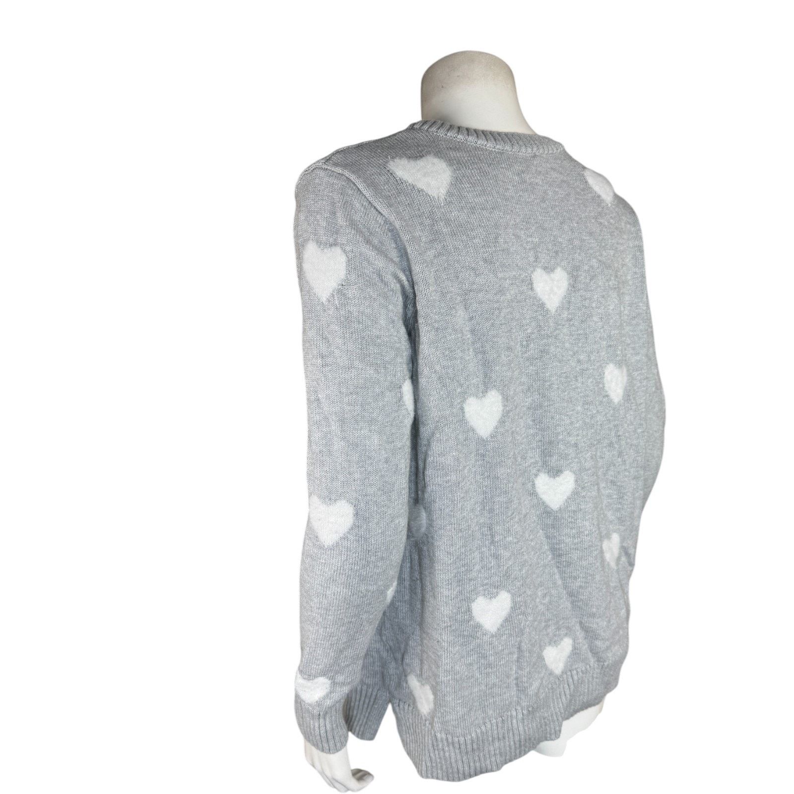 Other Belle by Kim GravelFuzzy Heart Cardigan Heather Gray Medium Size M / US 6-8 / IT 42-44 - 2 Thumbnail