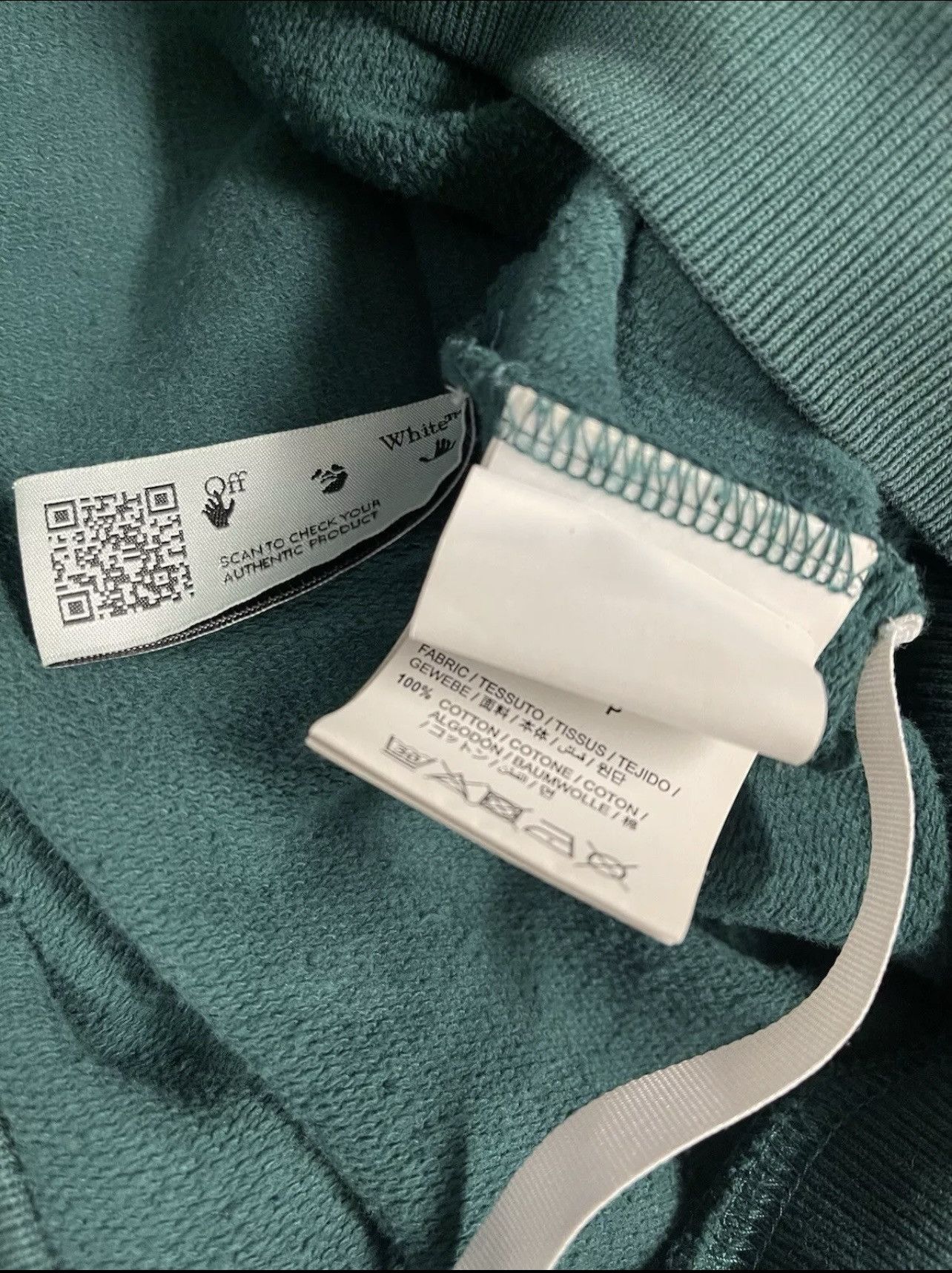 Off-White Size S - OFF-WHITE Oversize Caravaggio Painting Hoodie Green Size US S / EU 44-46 / 1 - 8 Thumbnail