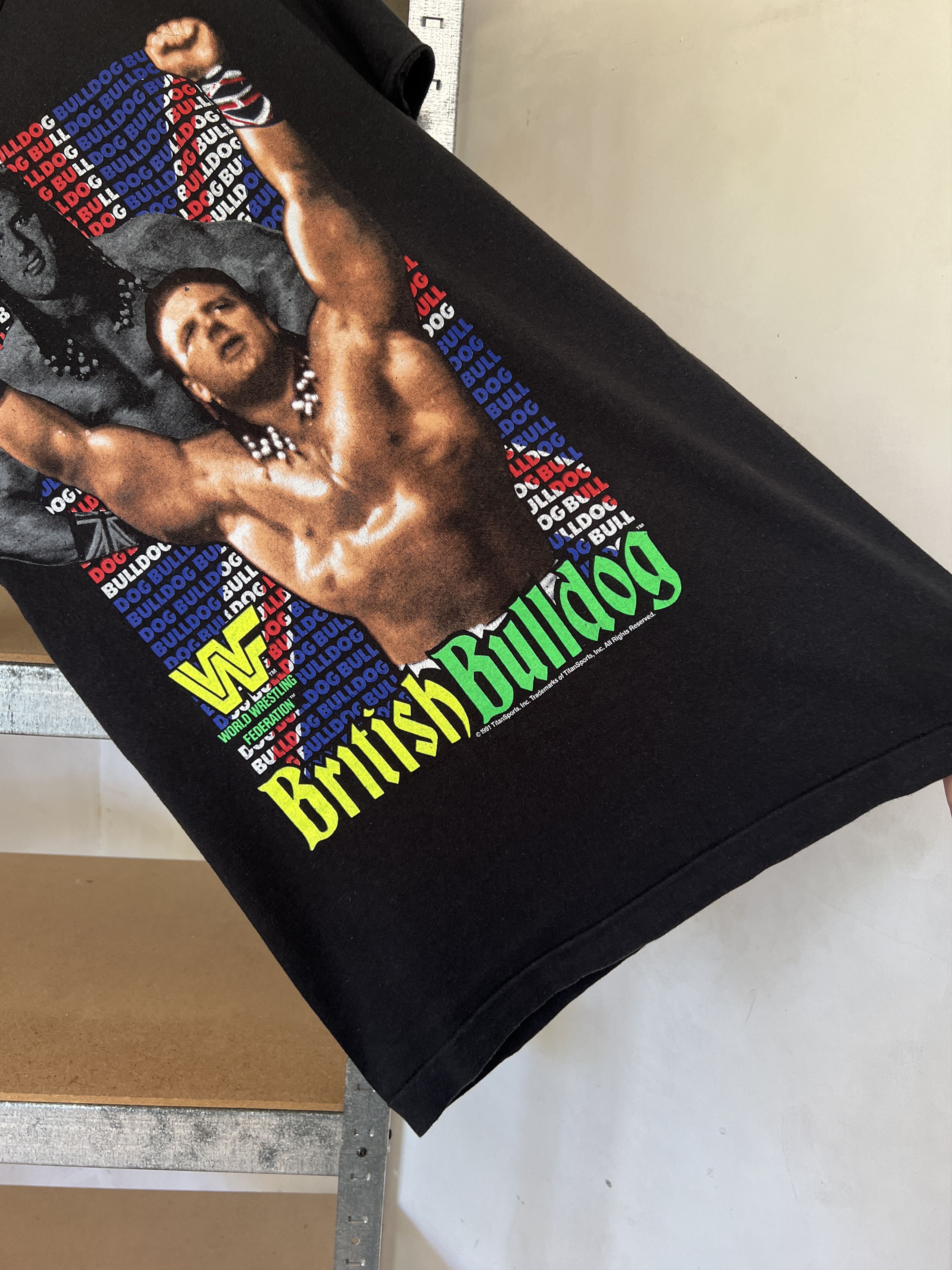Vintage British Bulldog Vintage 1991 WWE WWF Wrestling Tee Size US M / EU 48-50 / 2 - 9 Thumbnail