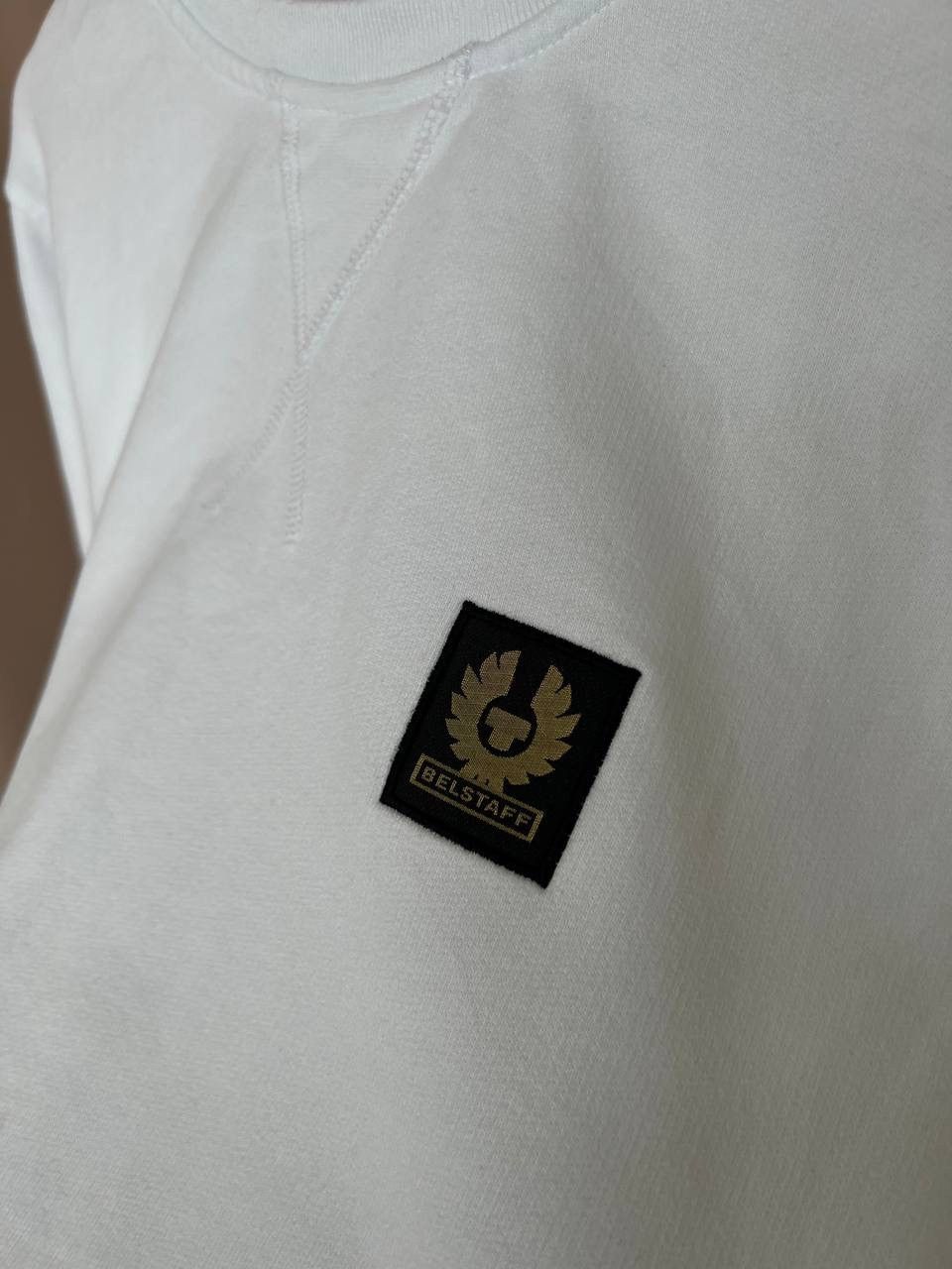 Belstaff Belstaff Men's Patch Crew Sweater Size XL/L White Sweatshirt Size US XL / EU 56 / 4 - 9 Thumbnail